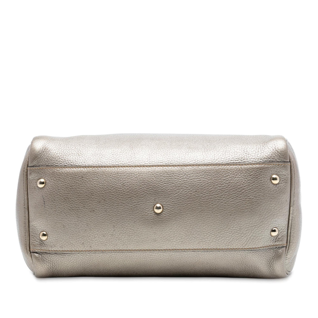 Gucci Medium Calfskin Bamboo Shopper Boston Bag