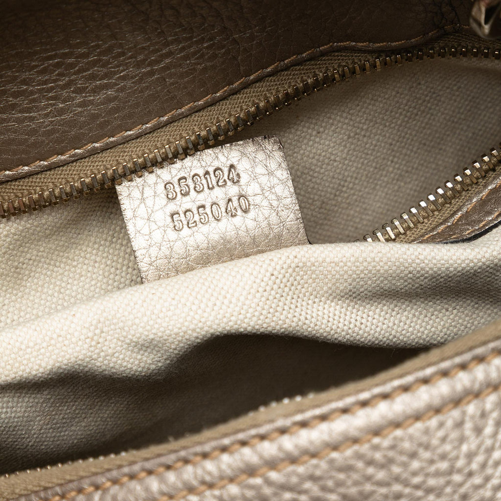 Gucci Medium Calfskin Bamboo Shopper Boston Bag