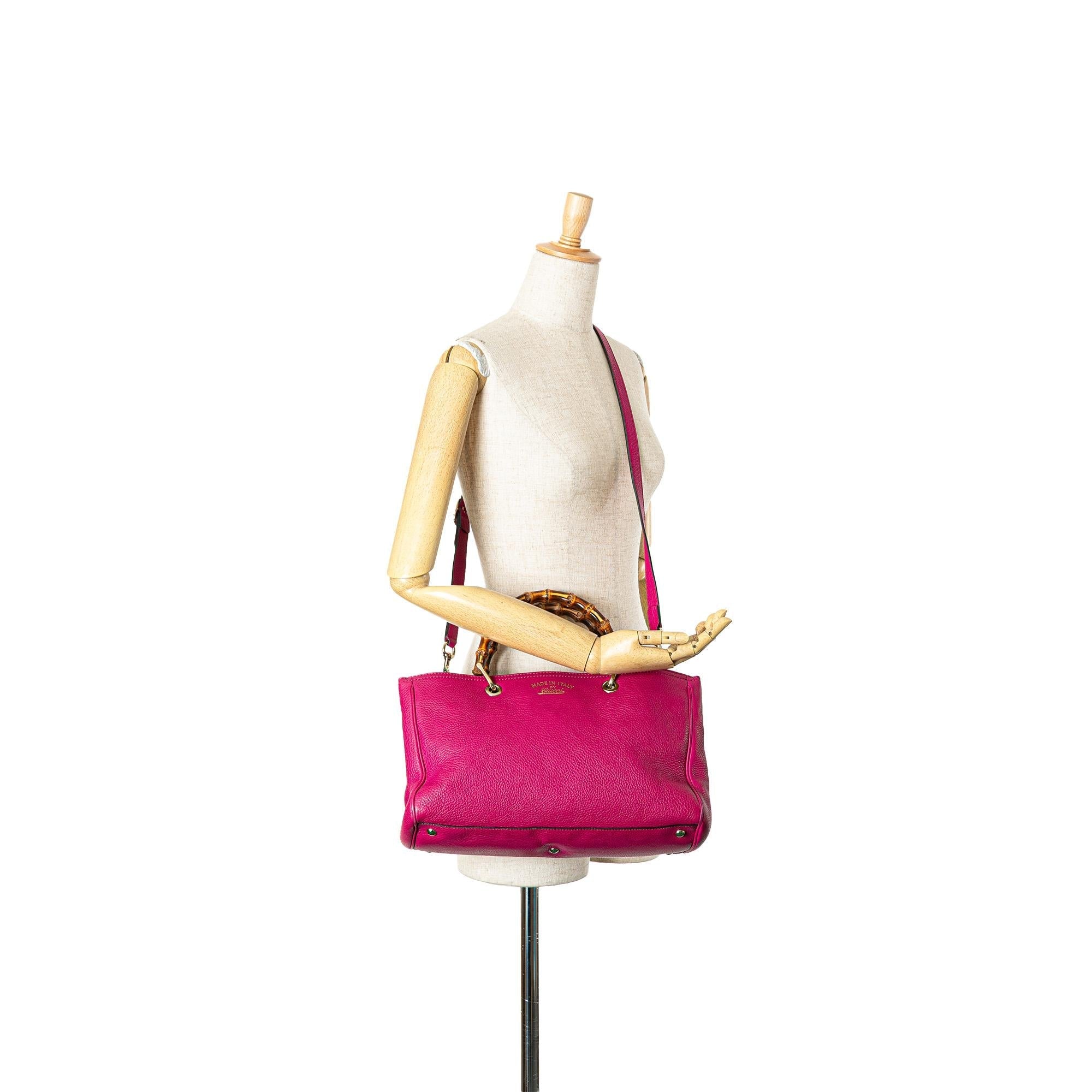 Gucci Medium Calfskin Bamboo Shopper Satchel