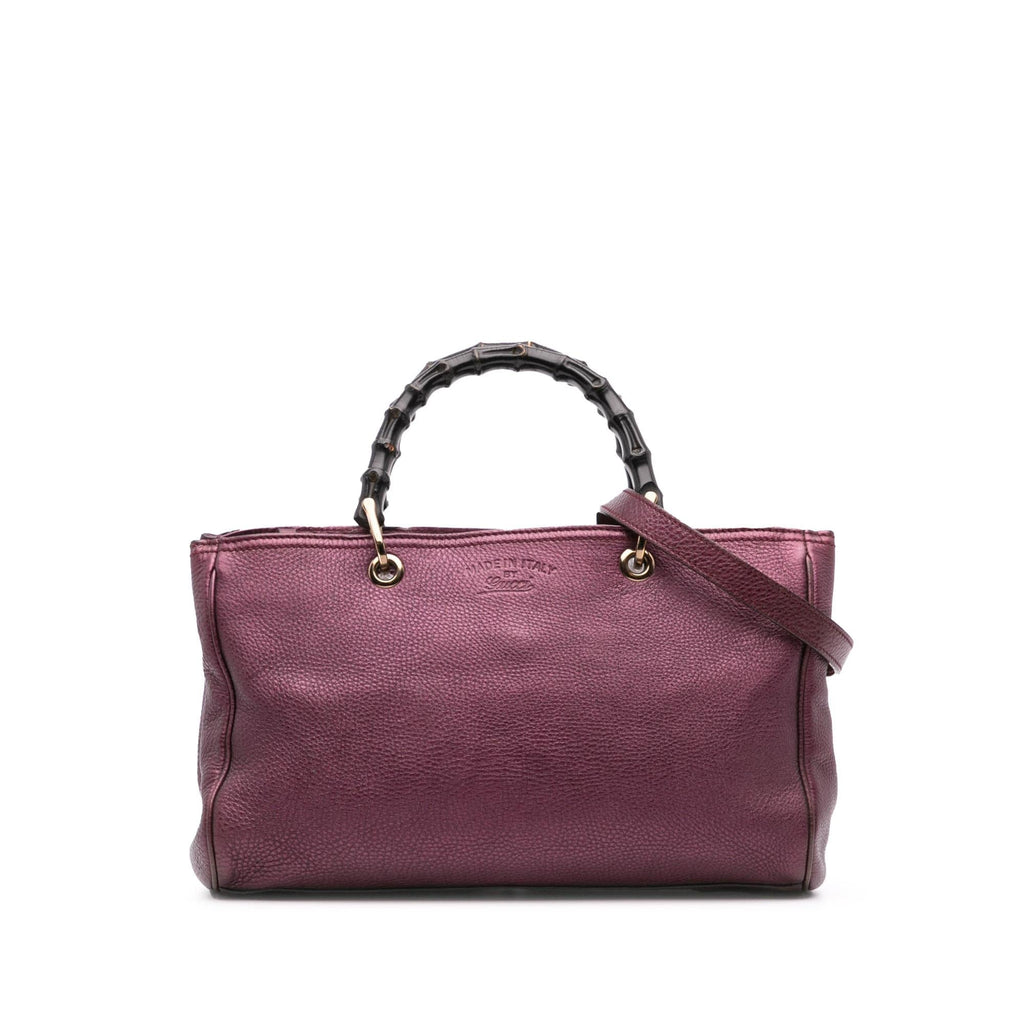 Gucci Medium Calfskin Bamboo Shopper Satchel