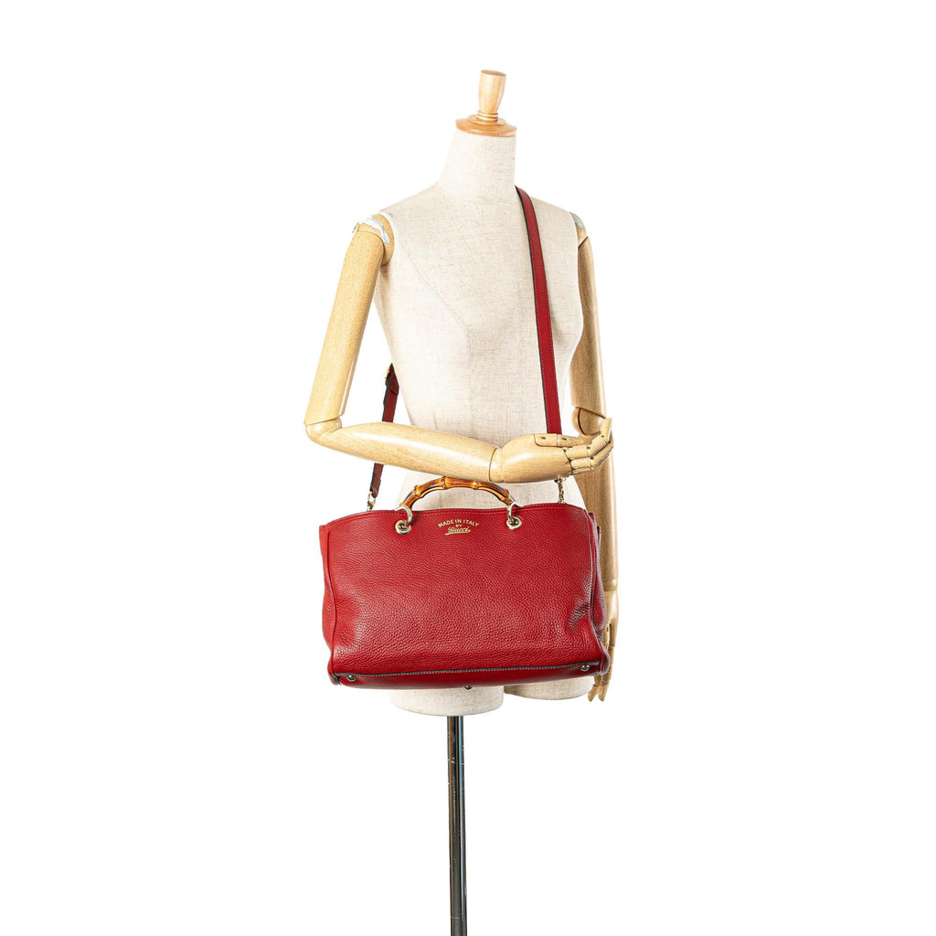 Gucci Medium Calfskin Bamboo Shopper Satchel