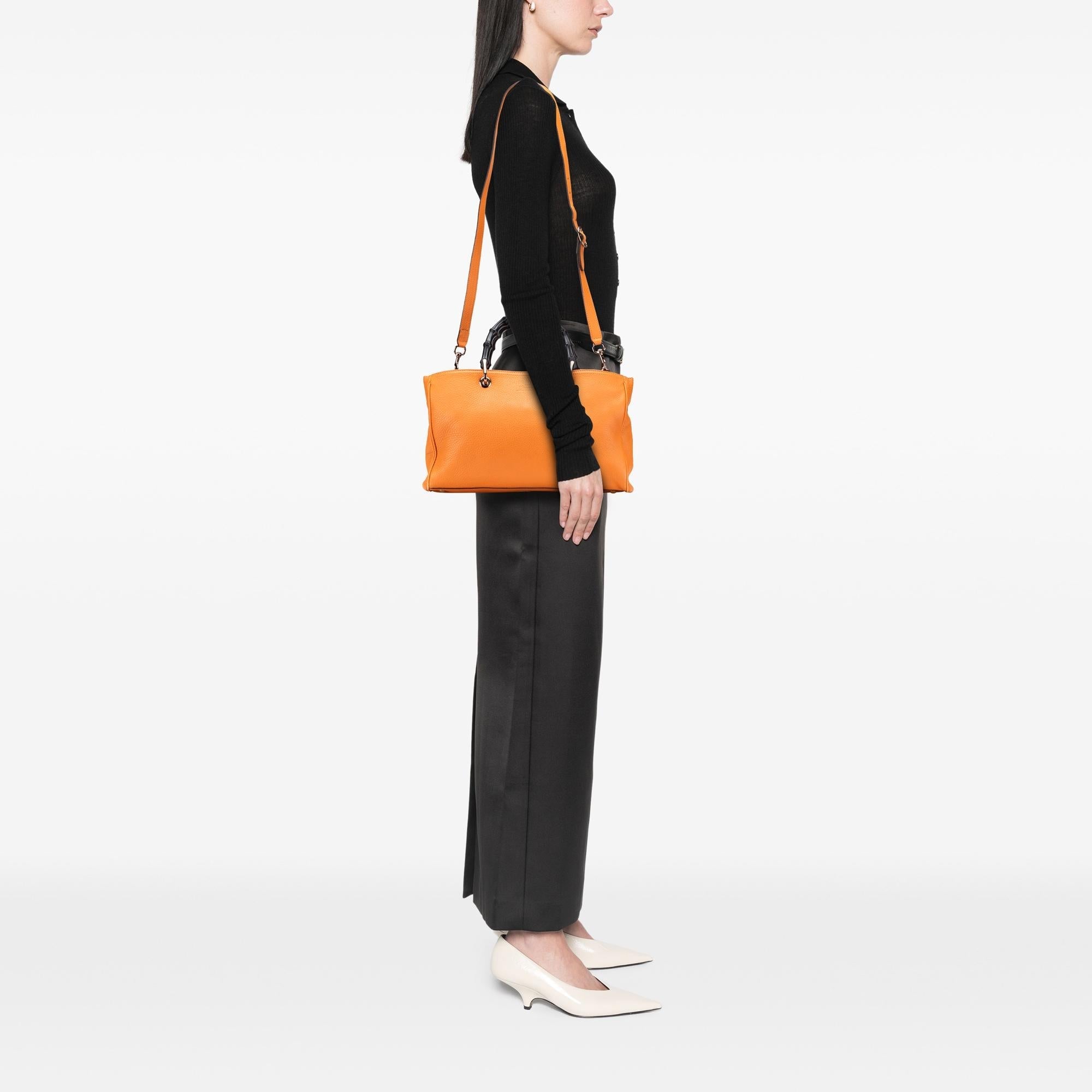Gucci Medium Calfskin Bamboo Shopper Satchel