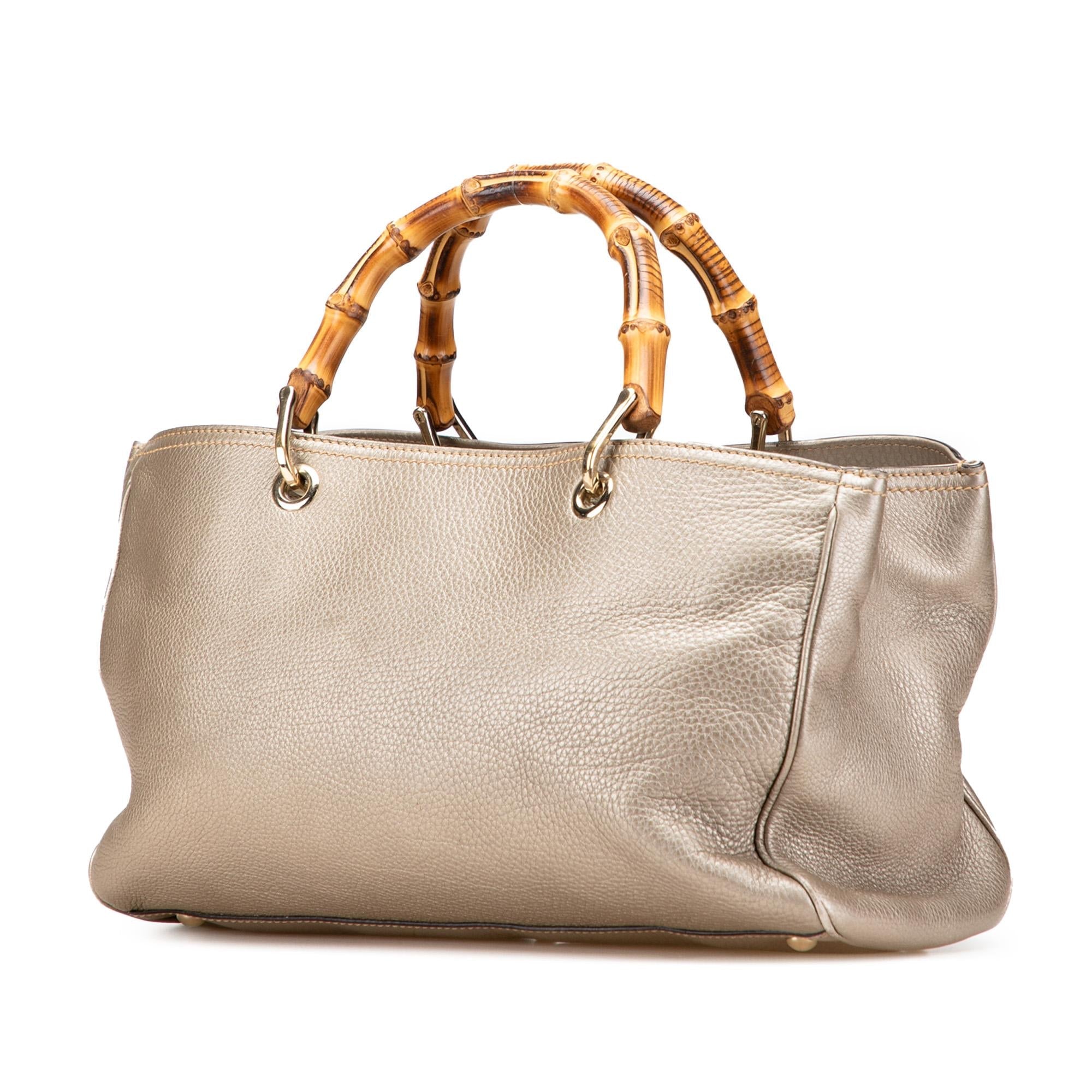 Gucci Medium Calfskin Bamboo Shopper Satchel