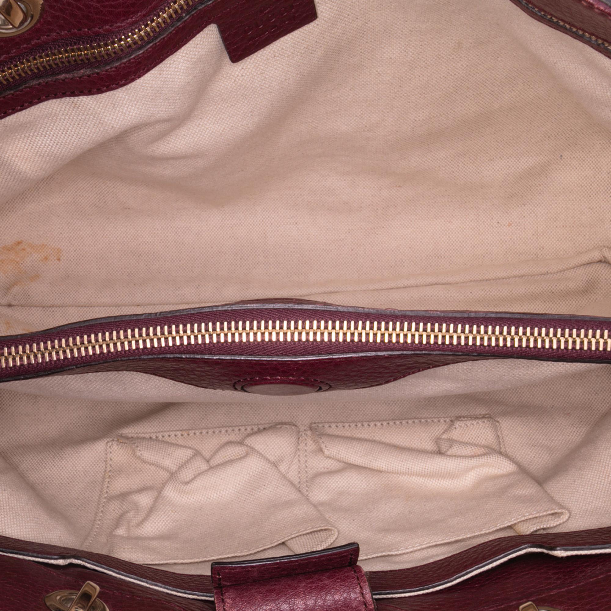 Gucci Medium Calfskin Bamboo Shopper Satchel