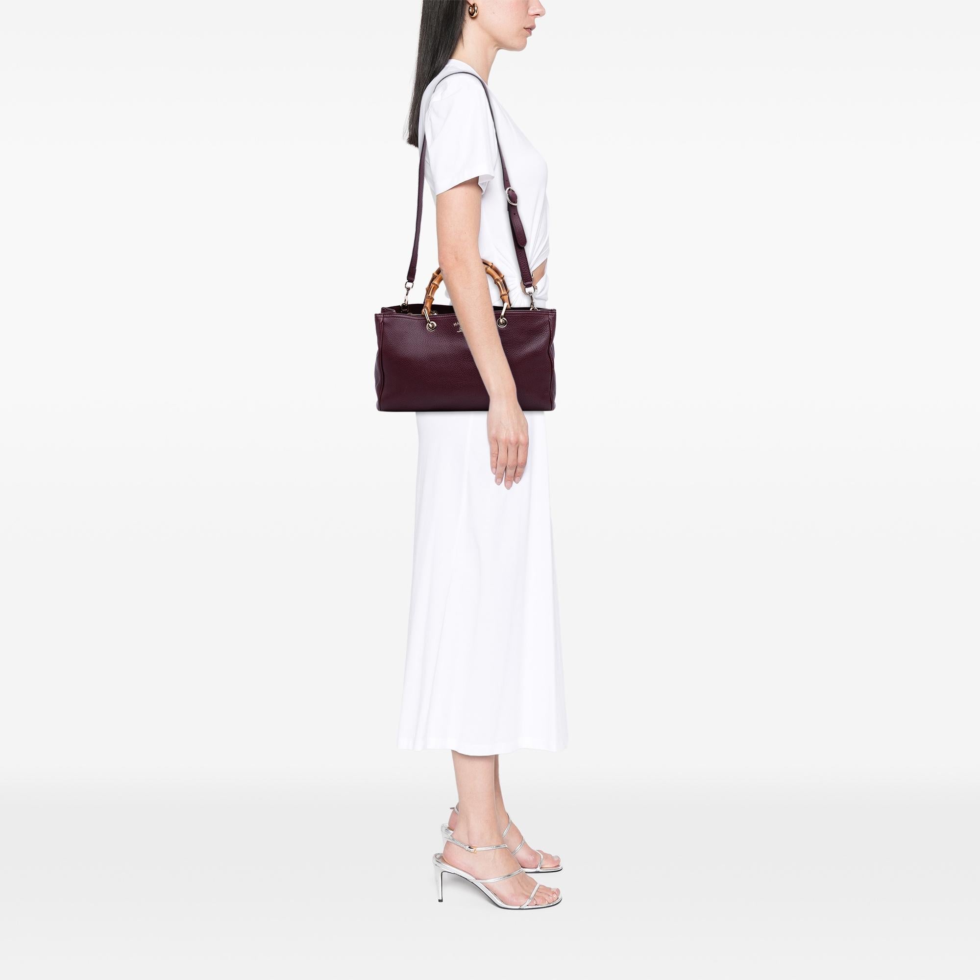 Gucci Medium Calfskin Bamboo Shopper Satchel
