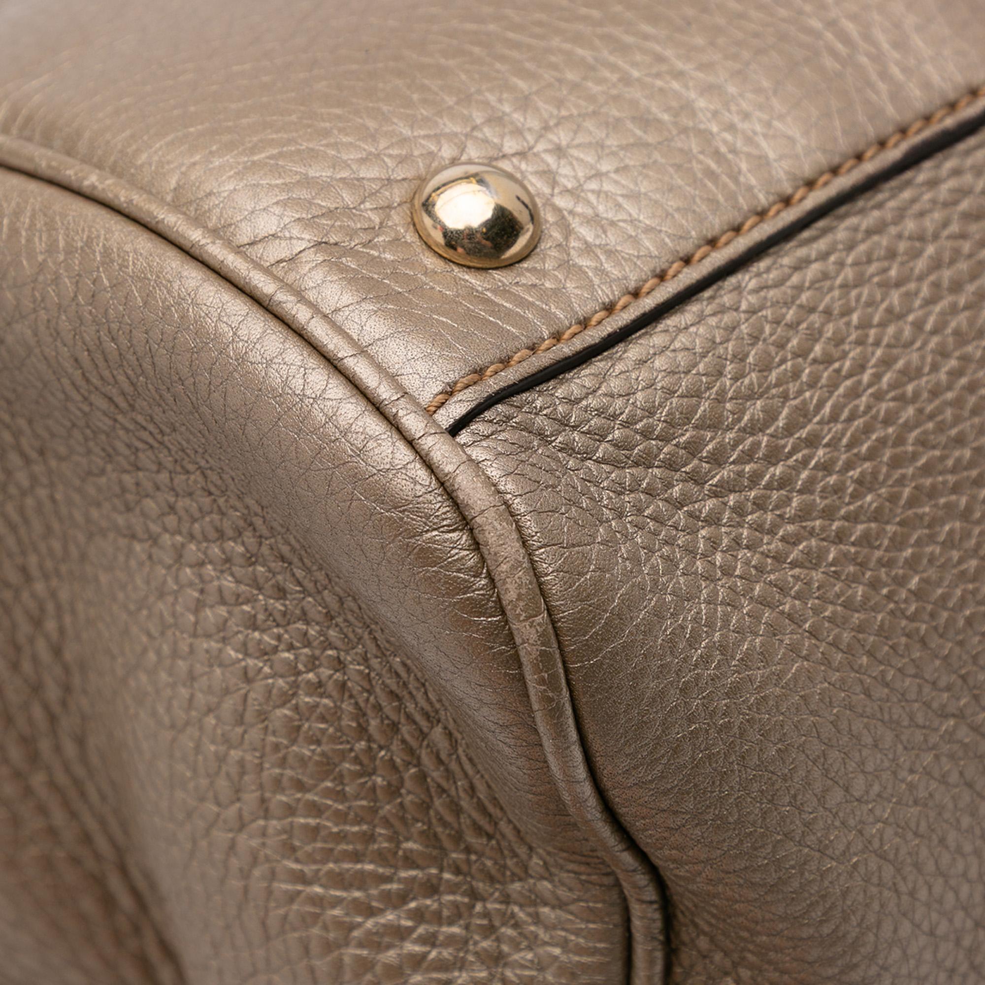 Gucci Medium Calfskin Bamboo Shopper Satchel