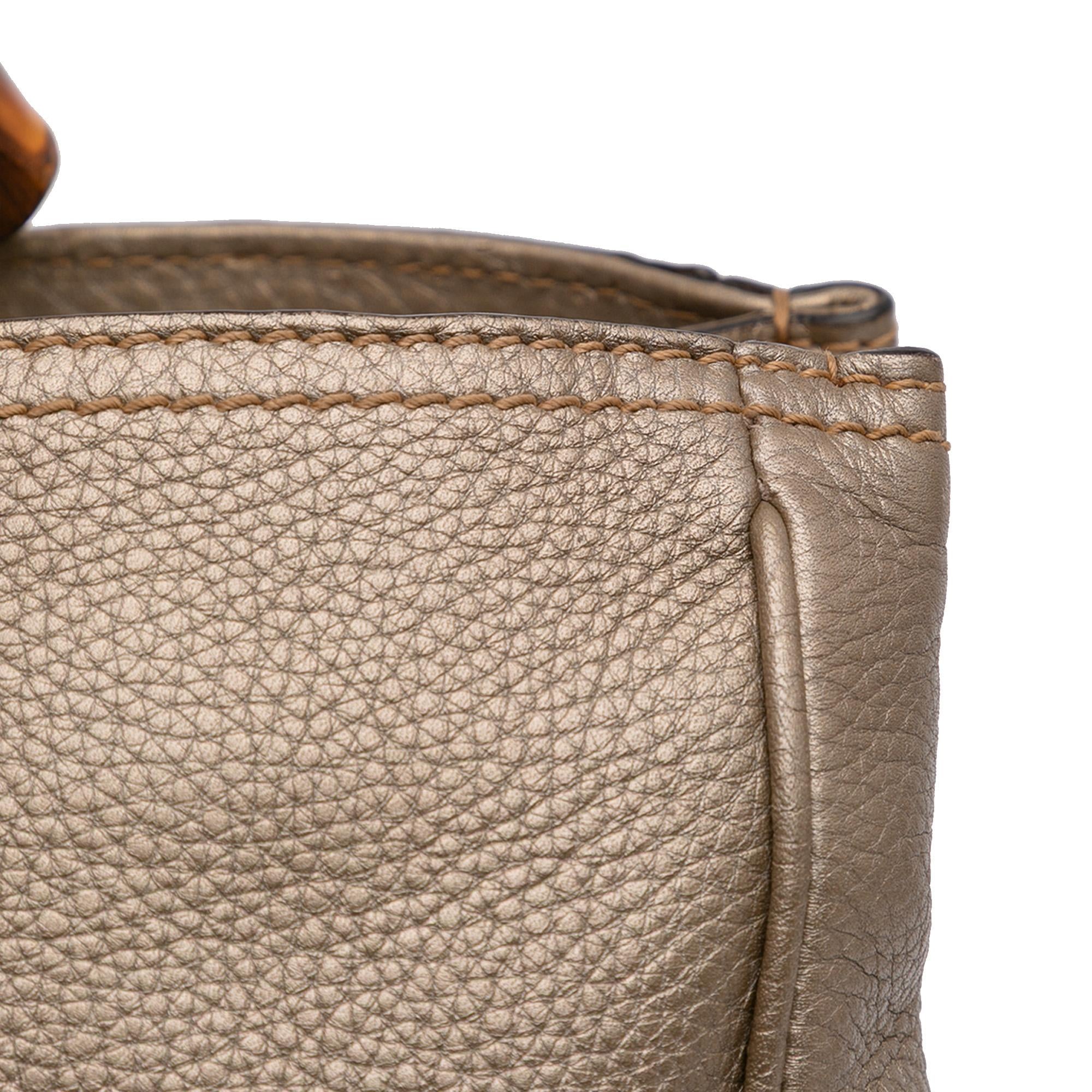 Gucci Medium Calfskin Bamboo Shopper Satchel