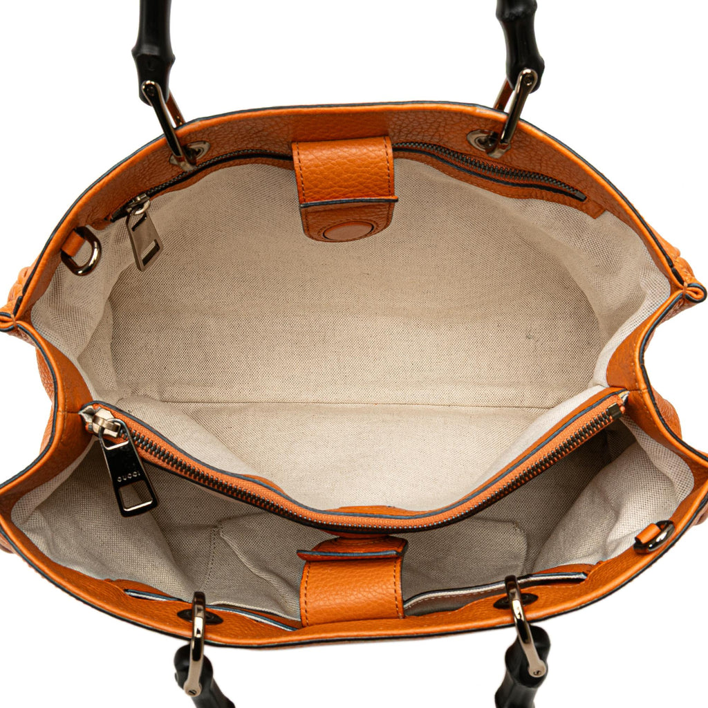 Gucci Medium Calfskin Bamboo Shopper Satchel