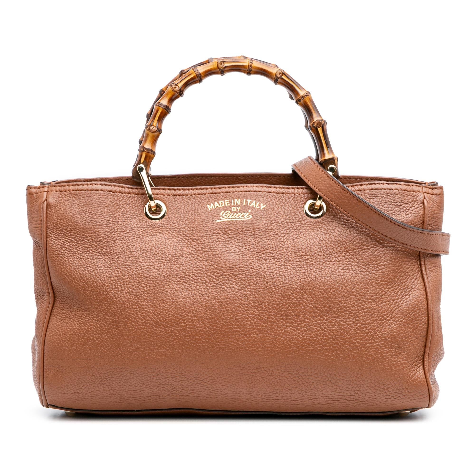 Gucci Medium Calfskin Bamboo Shopper Satchel