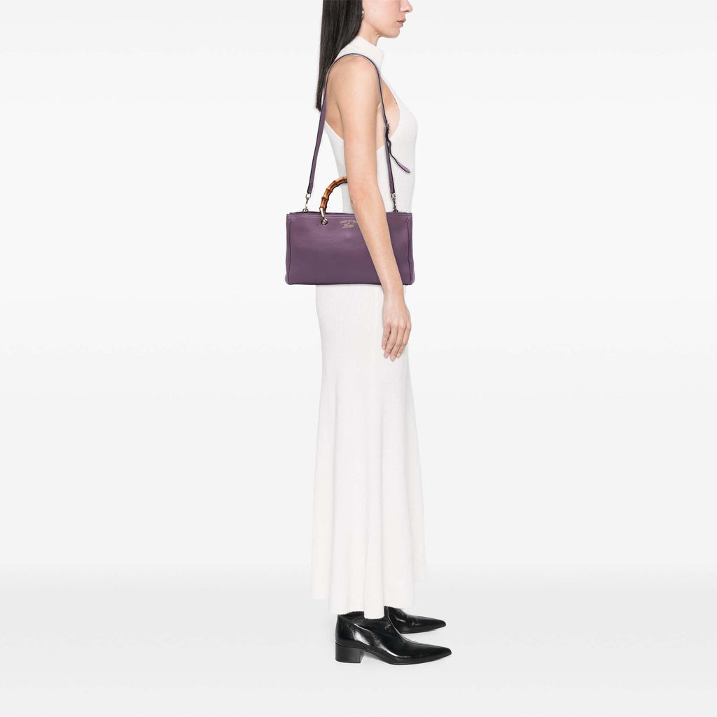 Gucci Medium Calfskin Bamboo Shopper Satchel