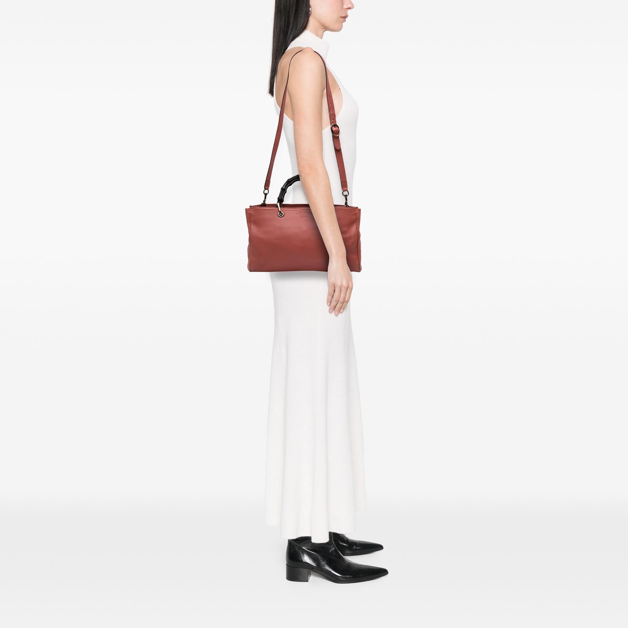 Gucci Medium Calfskin Bamboo Shopper Satchel