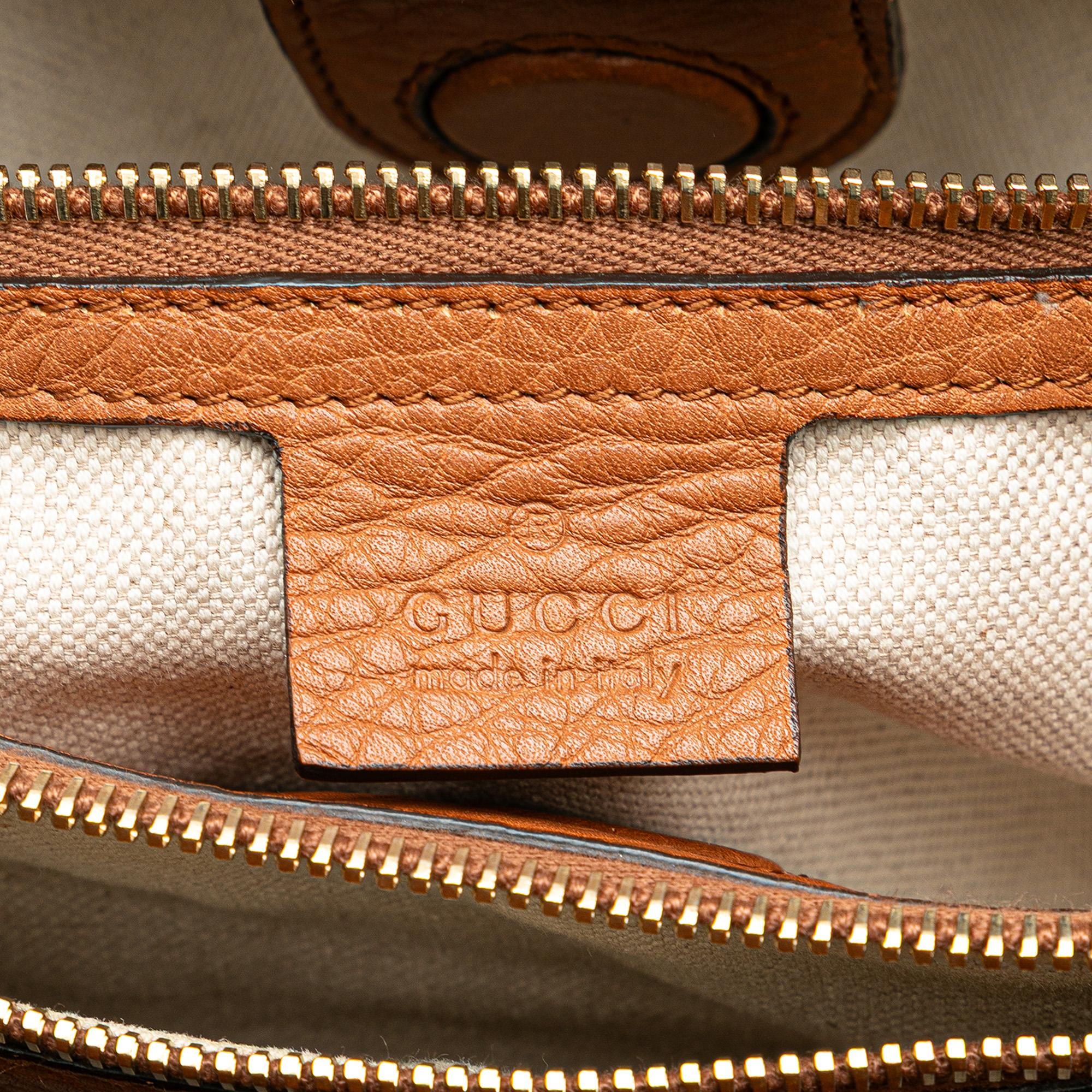 Gucci Medium Calfskin Bamboo Shopper Satchel