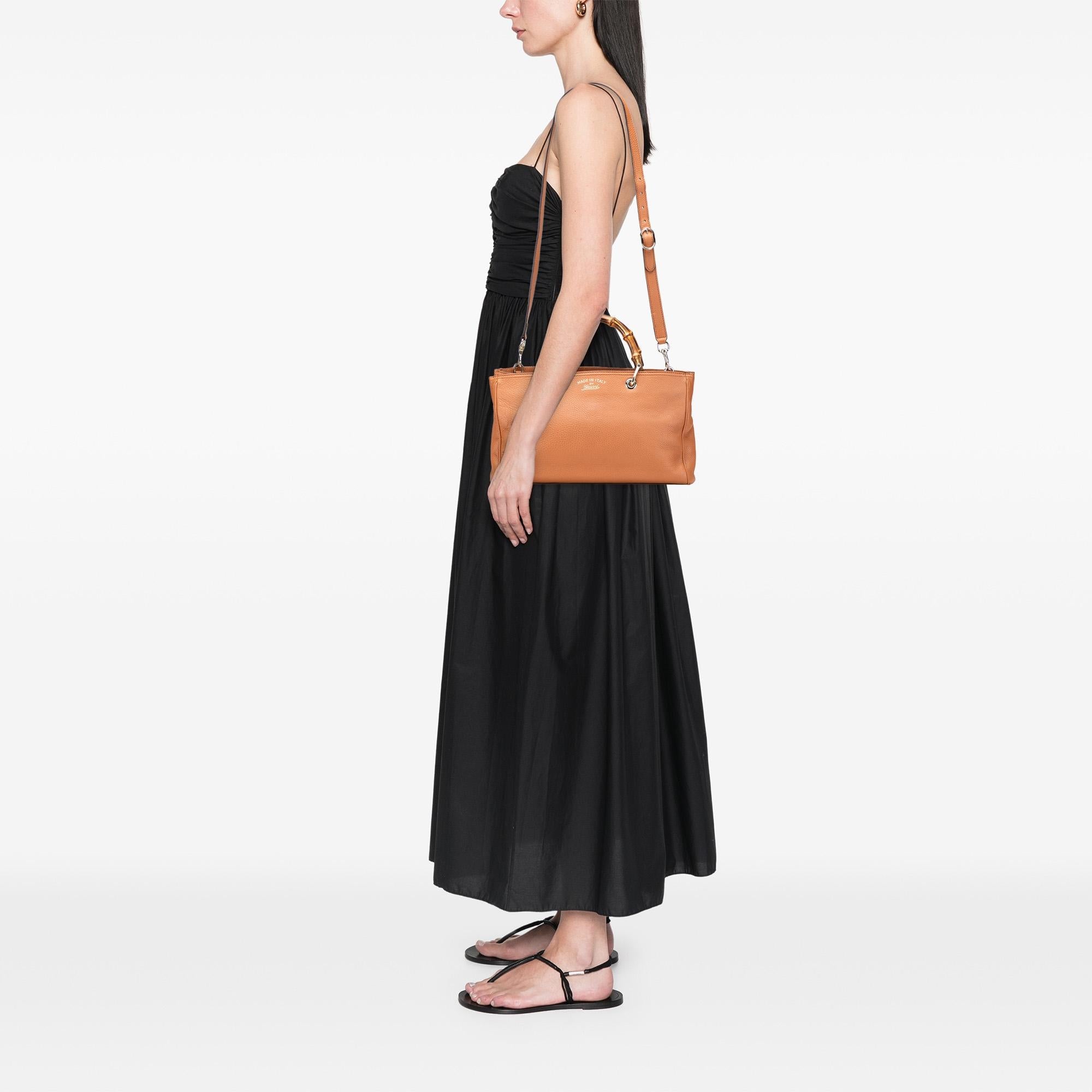 Gucci Medium Calfskin Bamboo Shopper Satchel