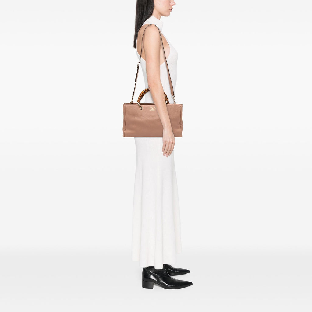 Gucci Medium Calfskin Bamboo Shopper Satchel