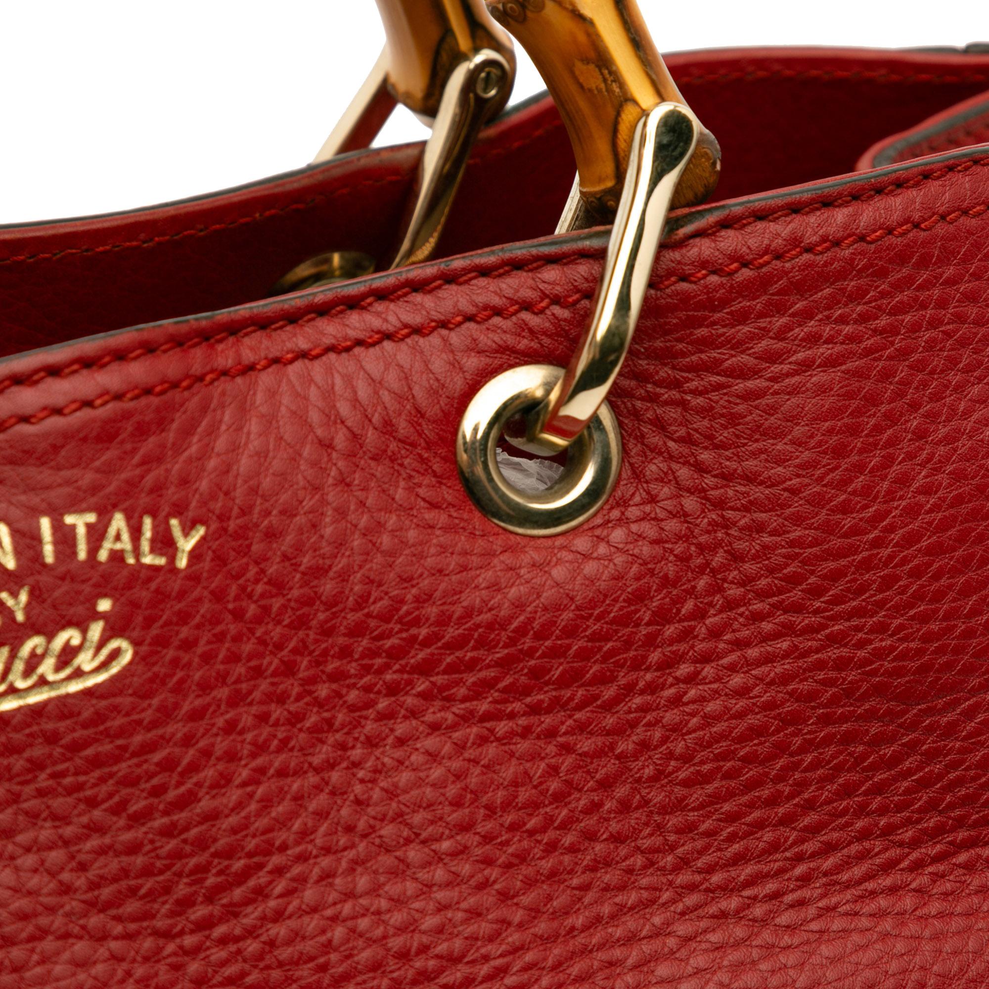 Gucci Medium Calfskin Bamboo Shopper Satchel