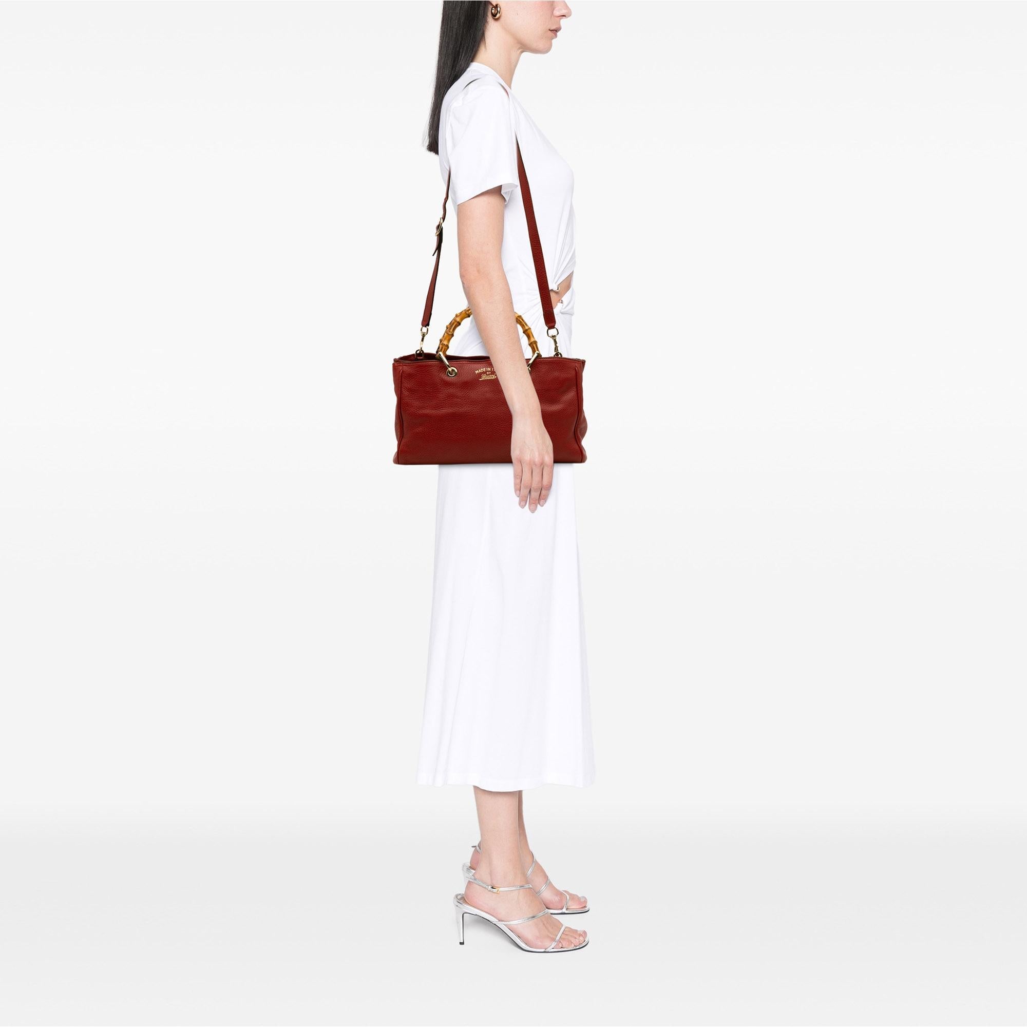 Gucci Medium Calfskin Bamboo Shopper Satchel