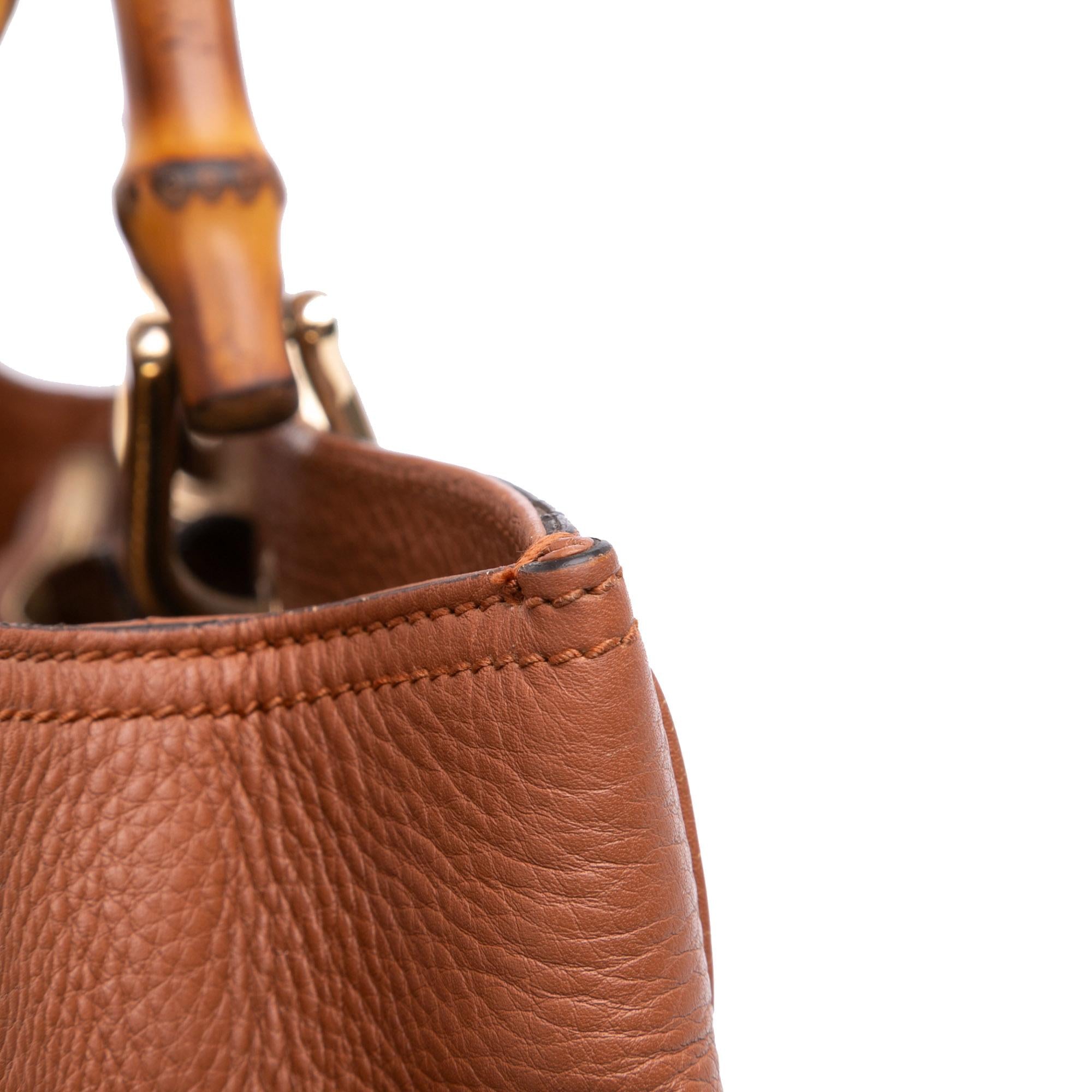 Gucci Medium Calfskin Bamboo Shopper Satchel