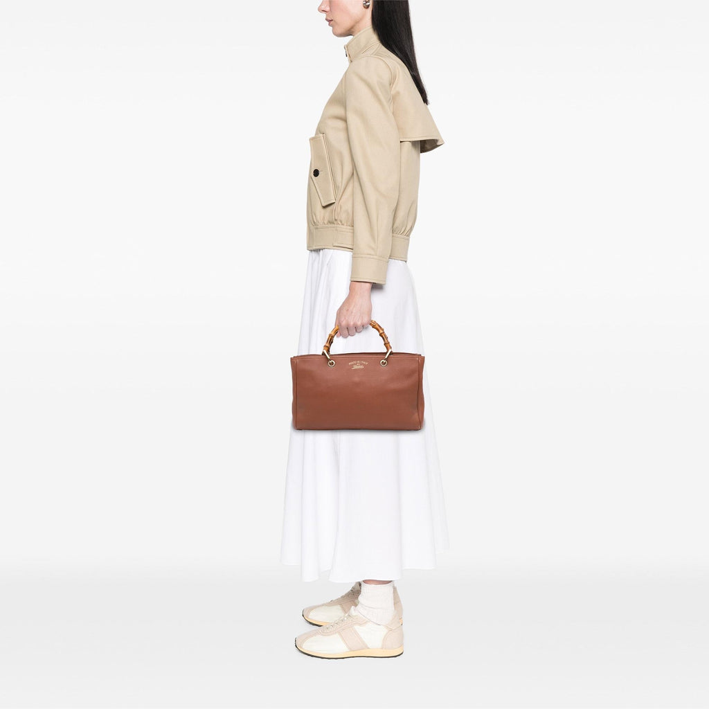 Gucci Medium Calfskin Bamboo Shopper Satchel