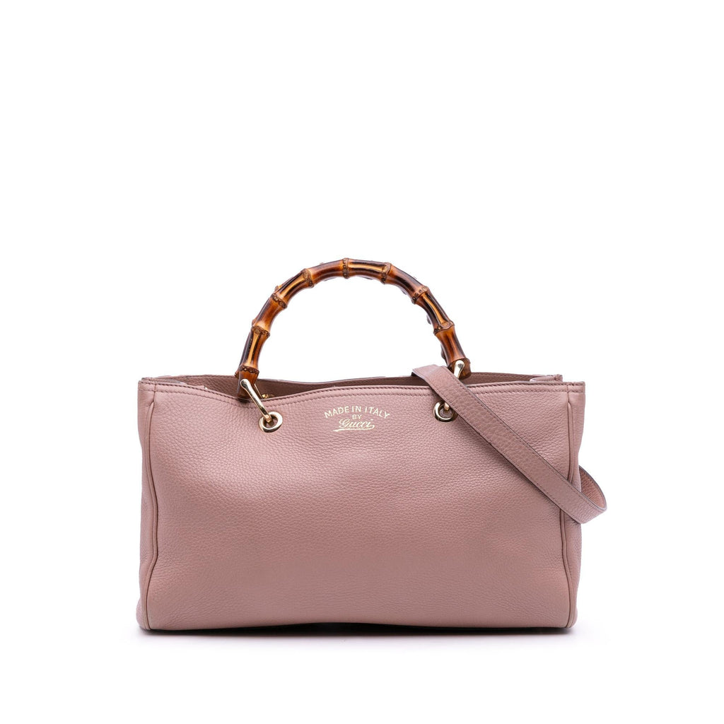Gucci Medium Calfskin Bamboo Shopper Satchel
