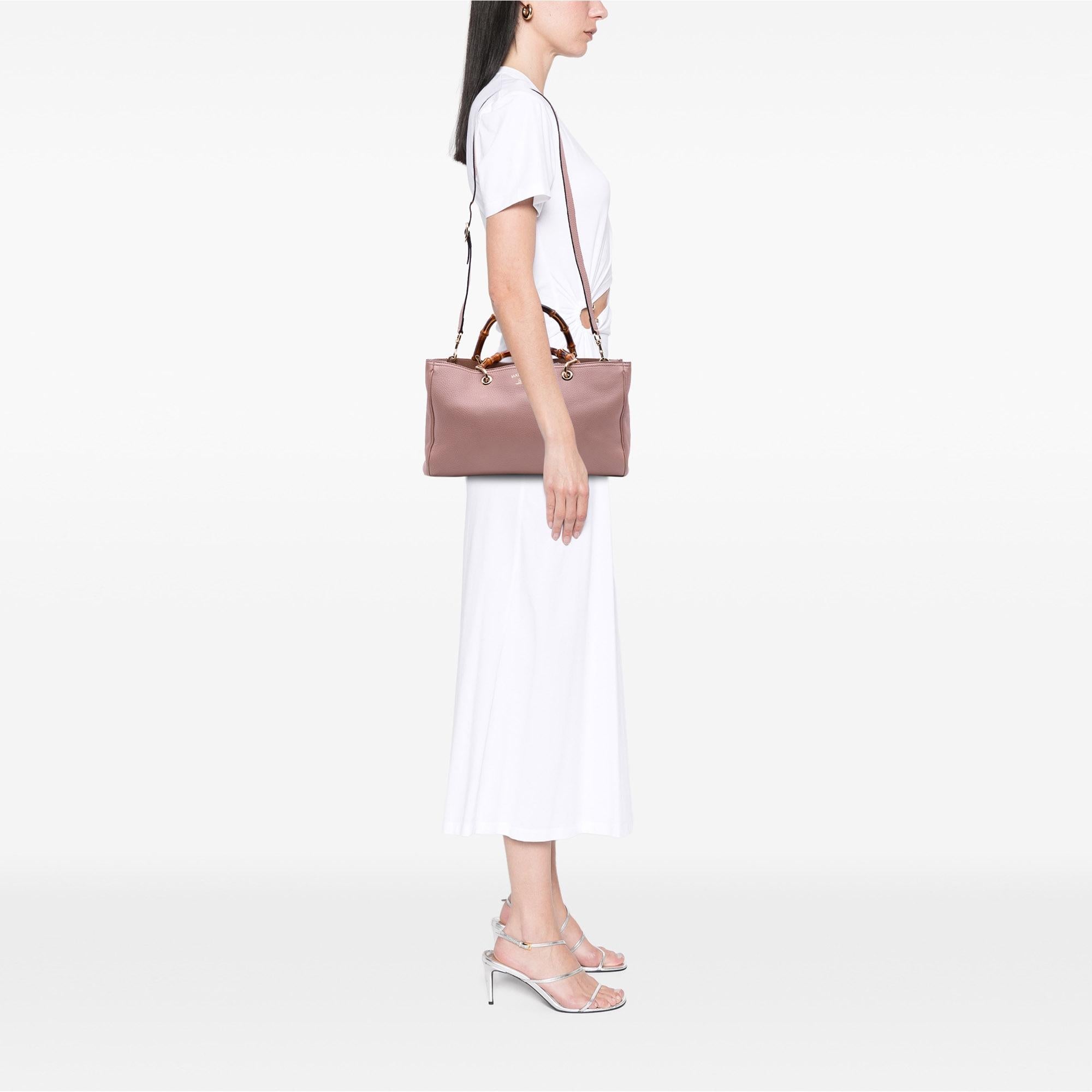 Gucci Medium Calfskin Bamboo Shopper Satchel