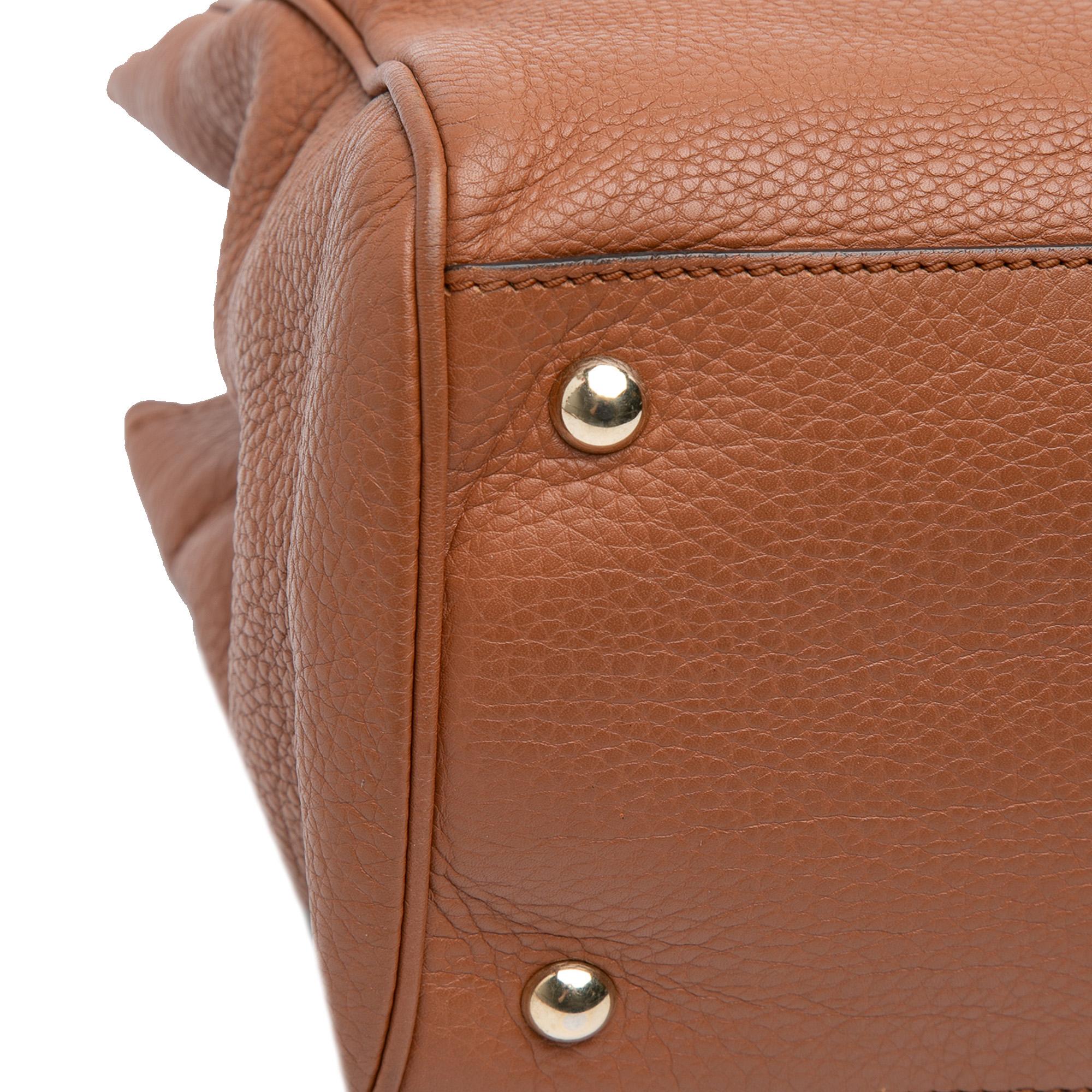 Gucci Medium Calfskin Bamboo Shopper Satchel