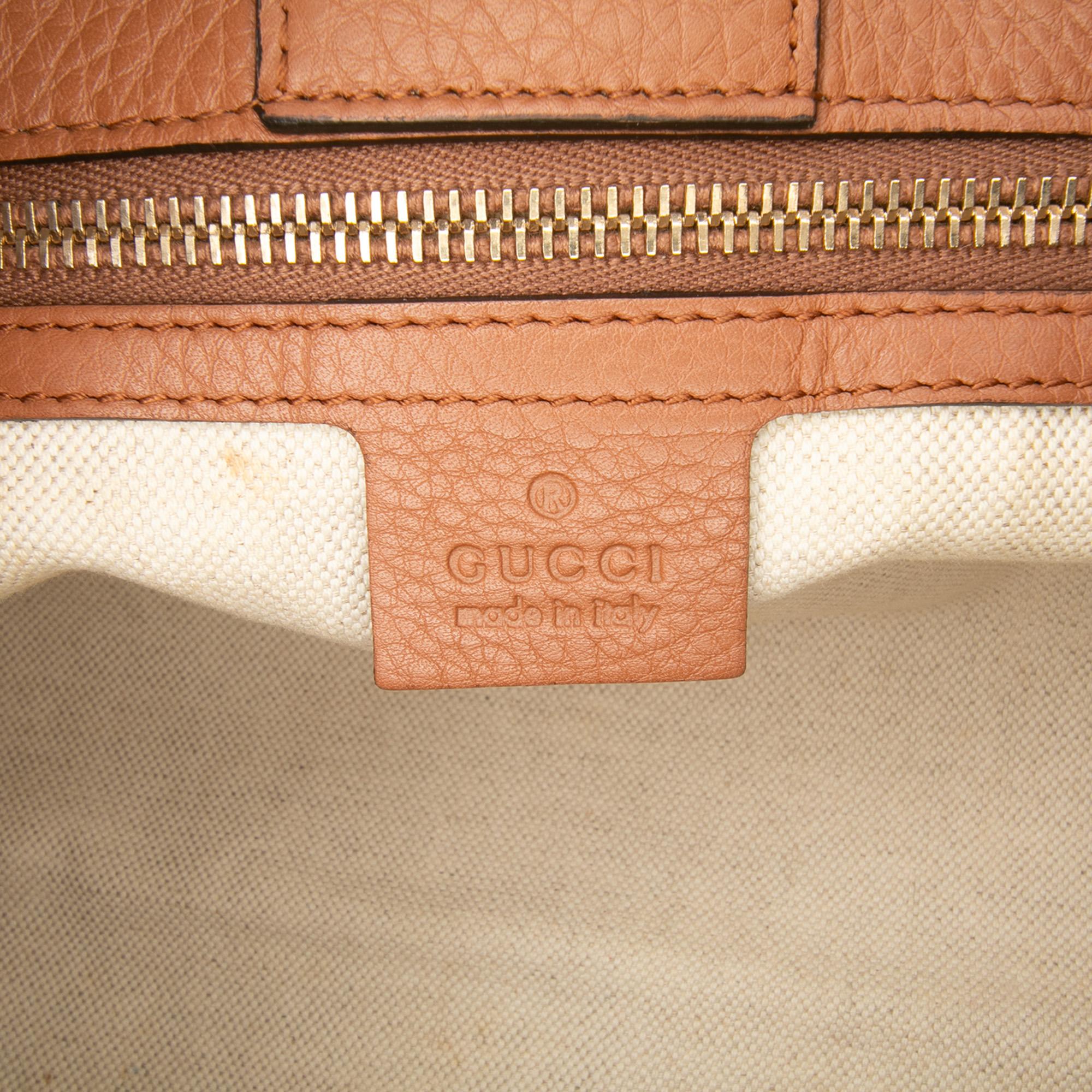 Gucci Medium Calfskin Bamboo Shopper Satchel