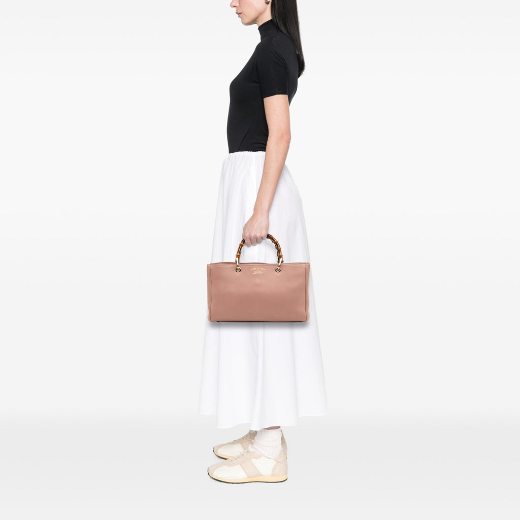 Gucci Medium Calfskin Bamboo Shopper Satchel
