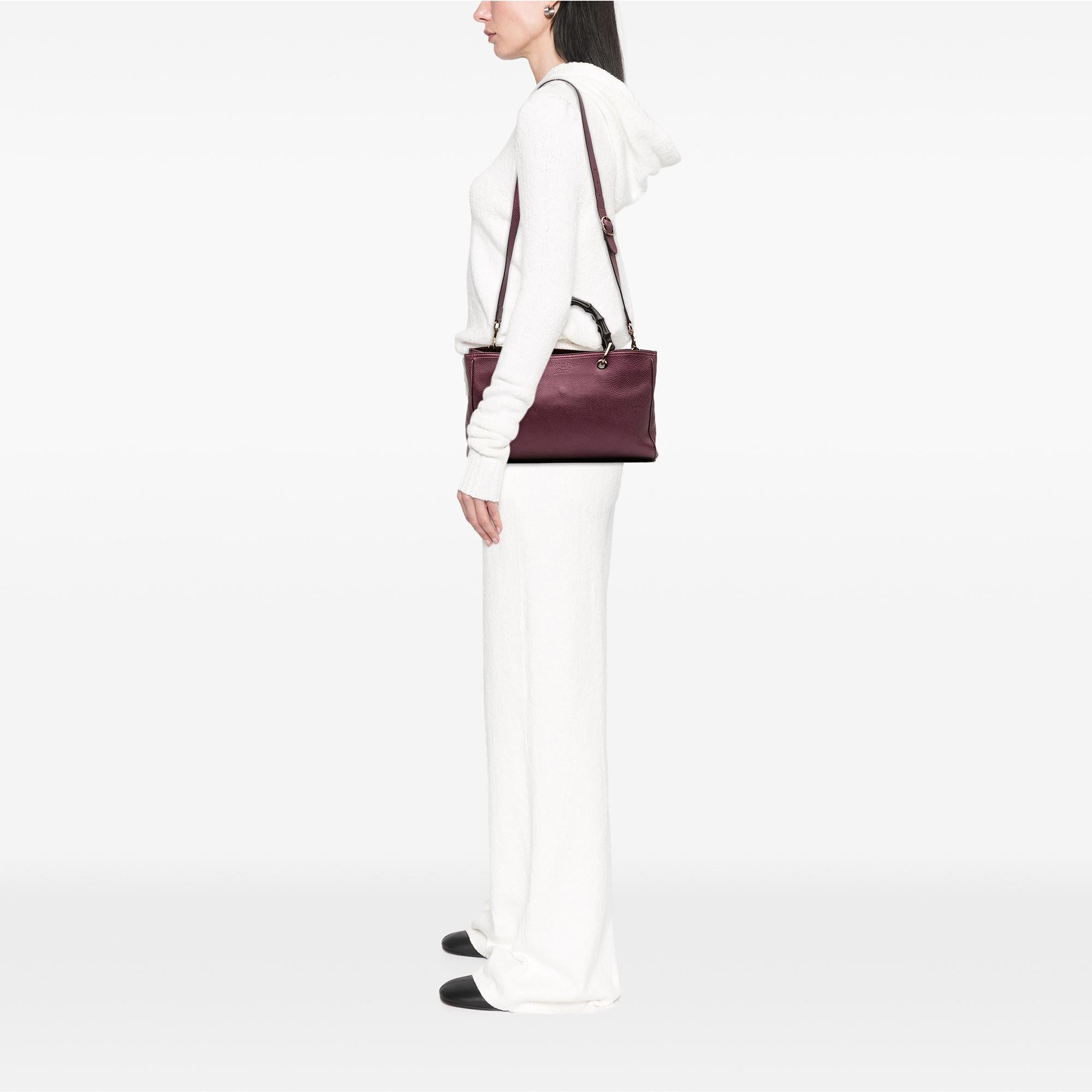 Gucci Medium Calfskin Bamboo Shopper Satchel