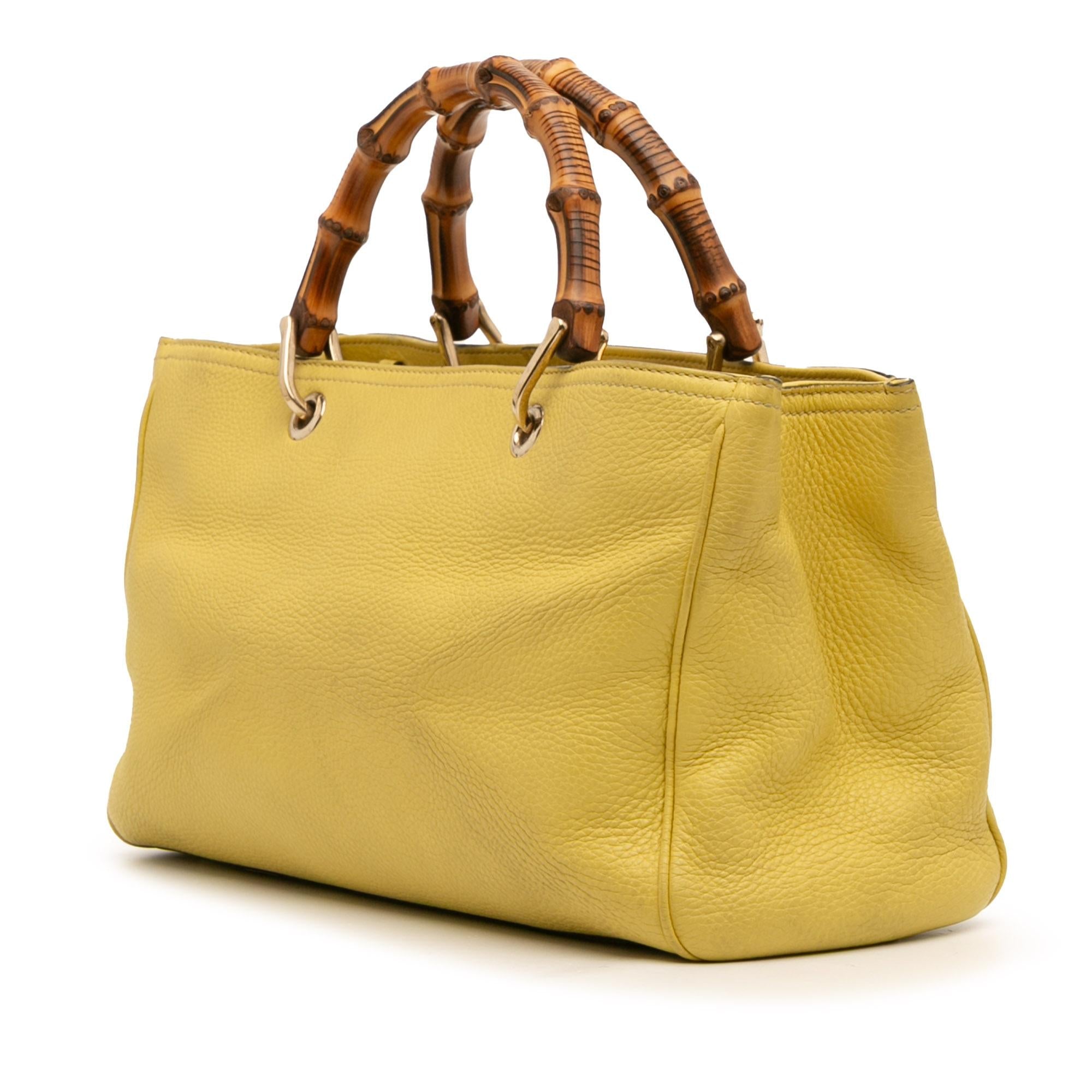 Gucci Medium Calfskin Bamboo Shopper Satchel