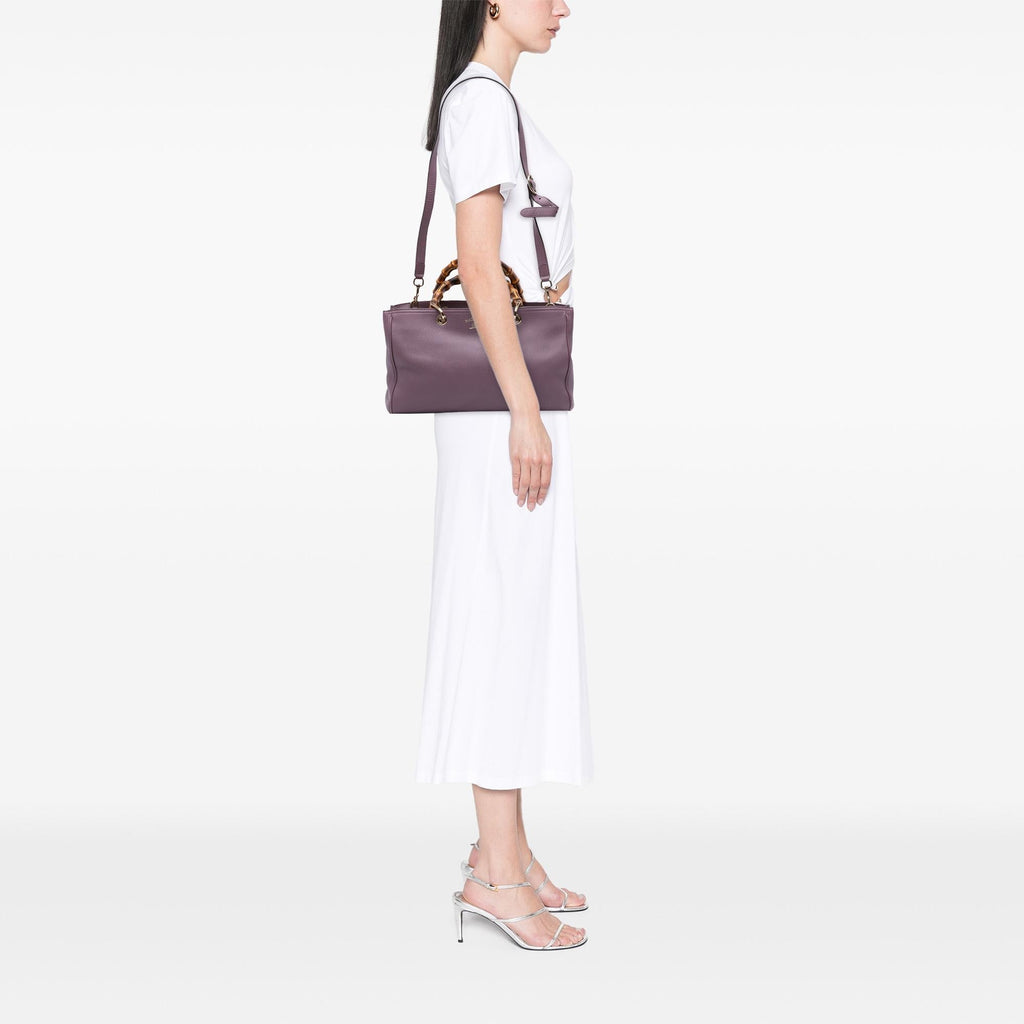 Gucci Medium Calfskin Bamboo Shopper Satchel