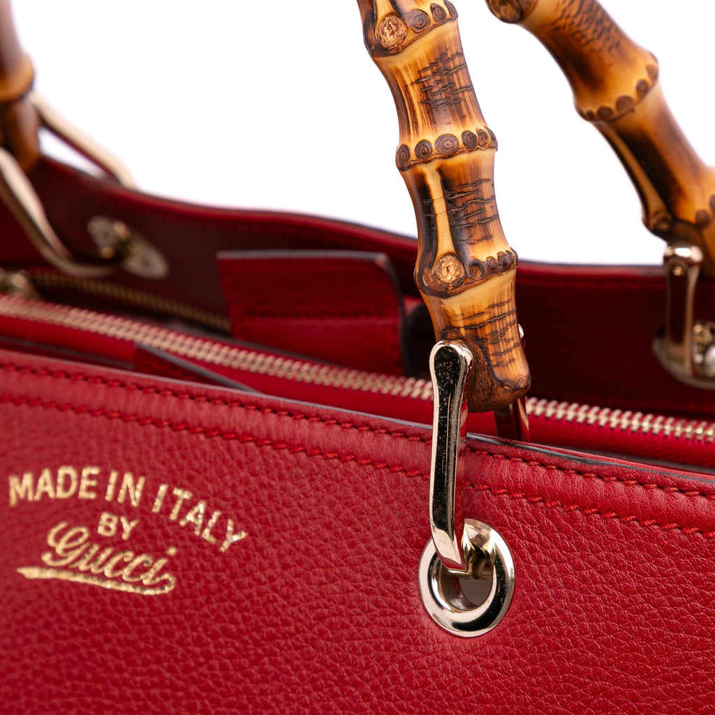 Gucci Medium Calfskin Bamboo Shopper Satchel