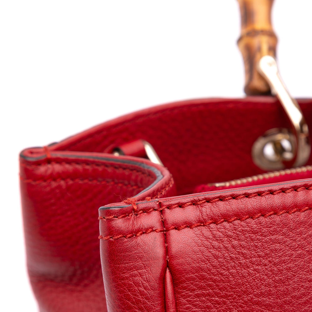 Gucci Medium Calfskin Bamboo Shopper Satchel