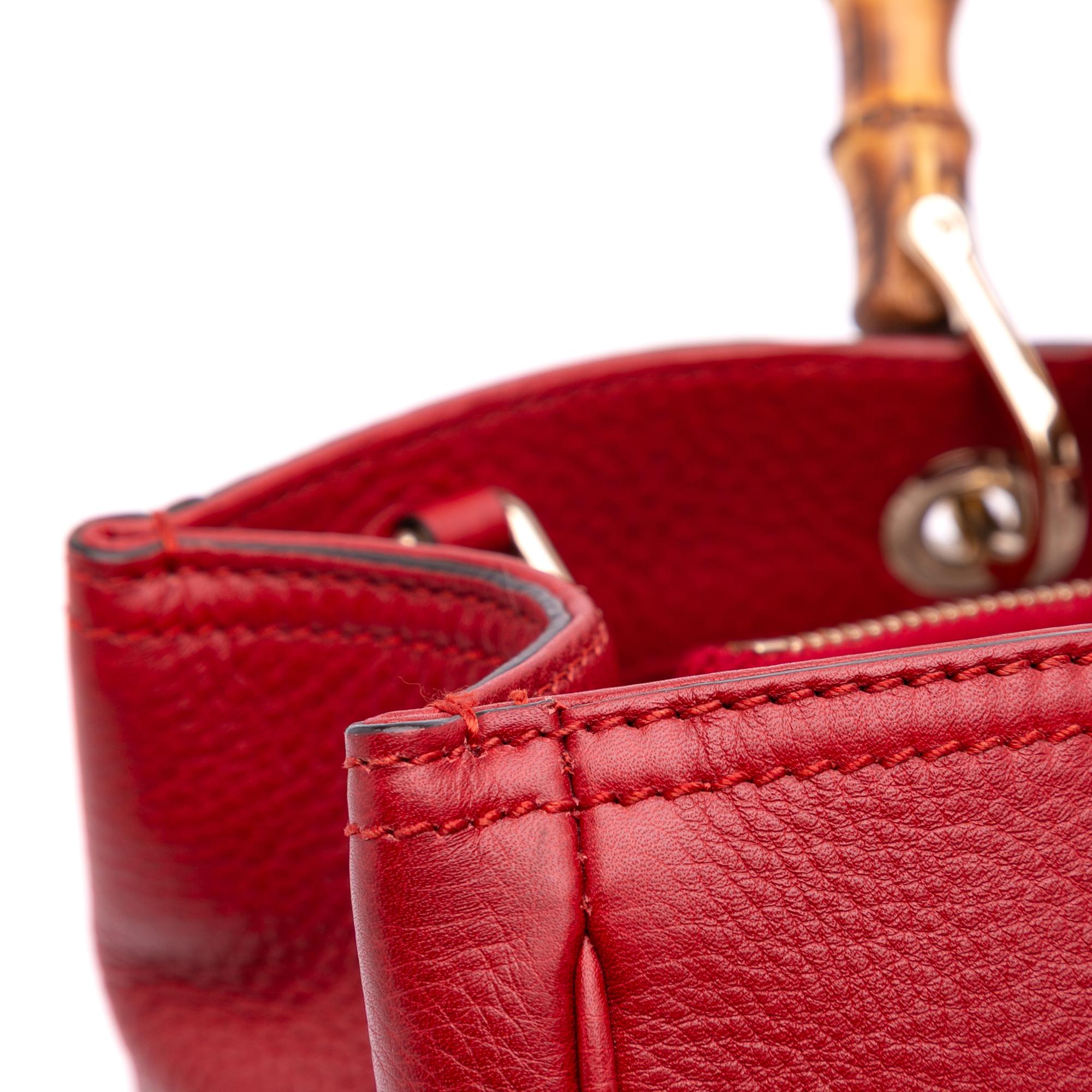 Gucci Medium Calfskin Bamboo Shopper Satchel