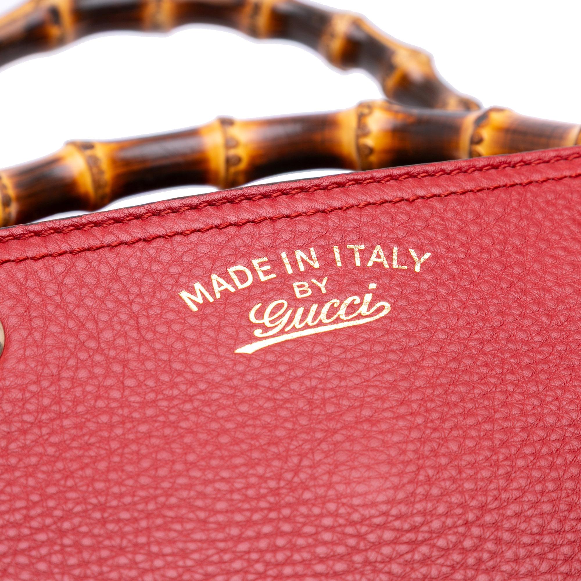 Gucci Medium Calfskin Bamboo Shopper Satchel