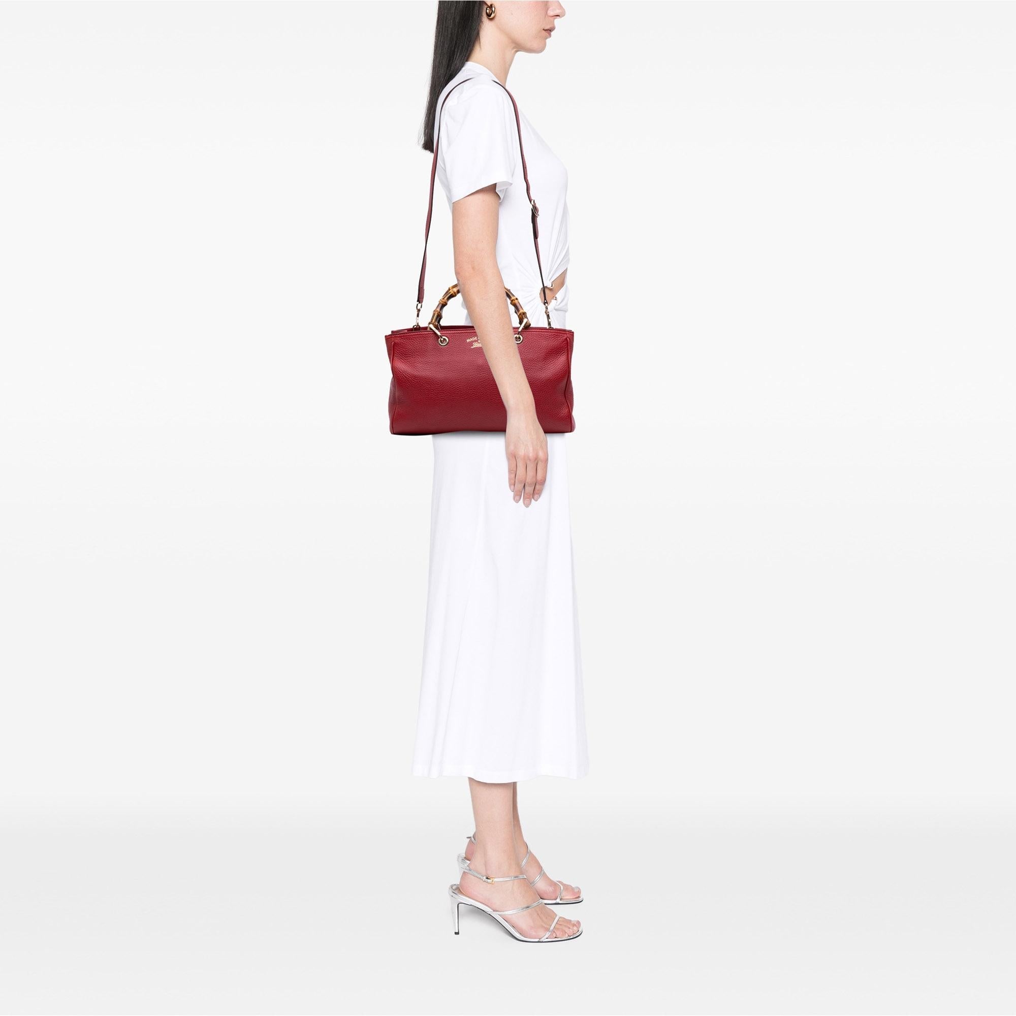 Gucci Medium Calfskin Bamboo Shopper Satchel