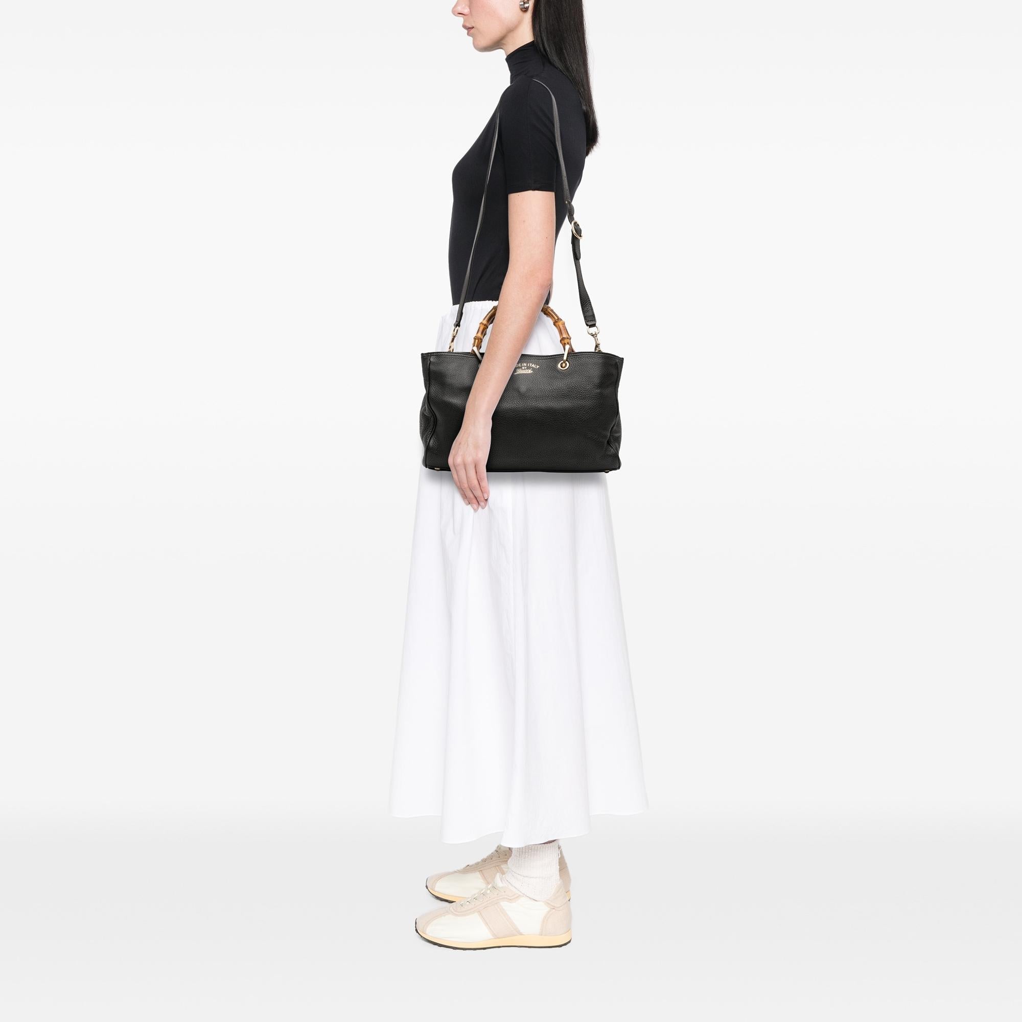 Gucci Medium Calfskin Bamboo Shopper Satchel