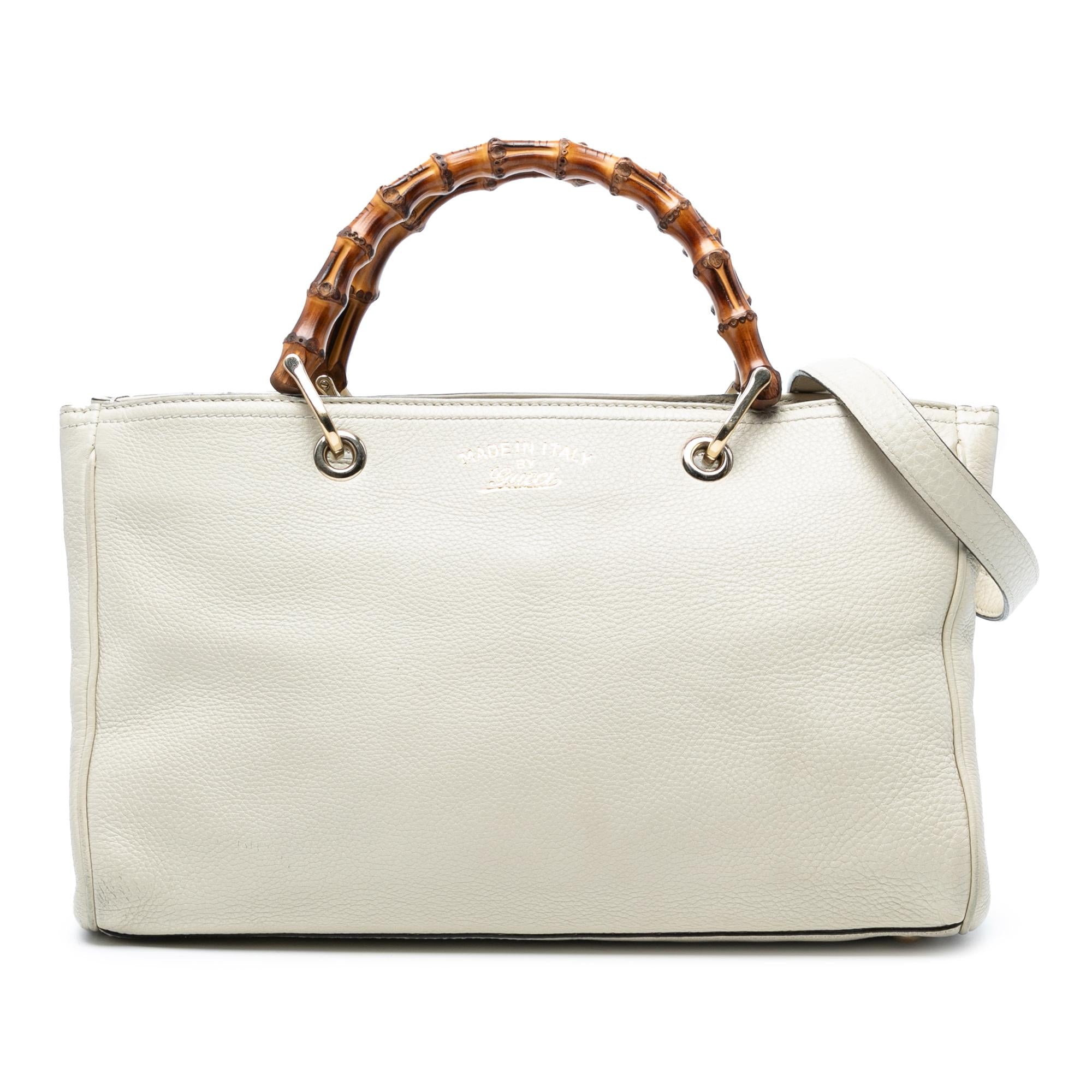 Gucci Medium Calfskin Bamboo Shopper Satchel