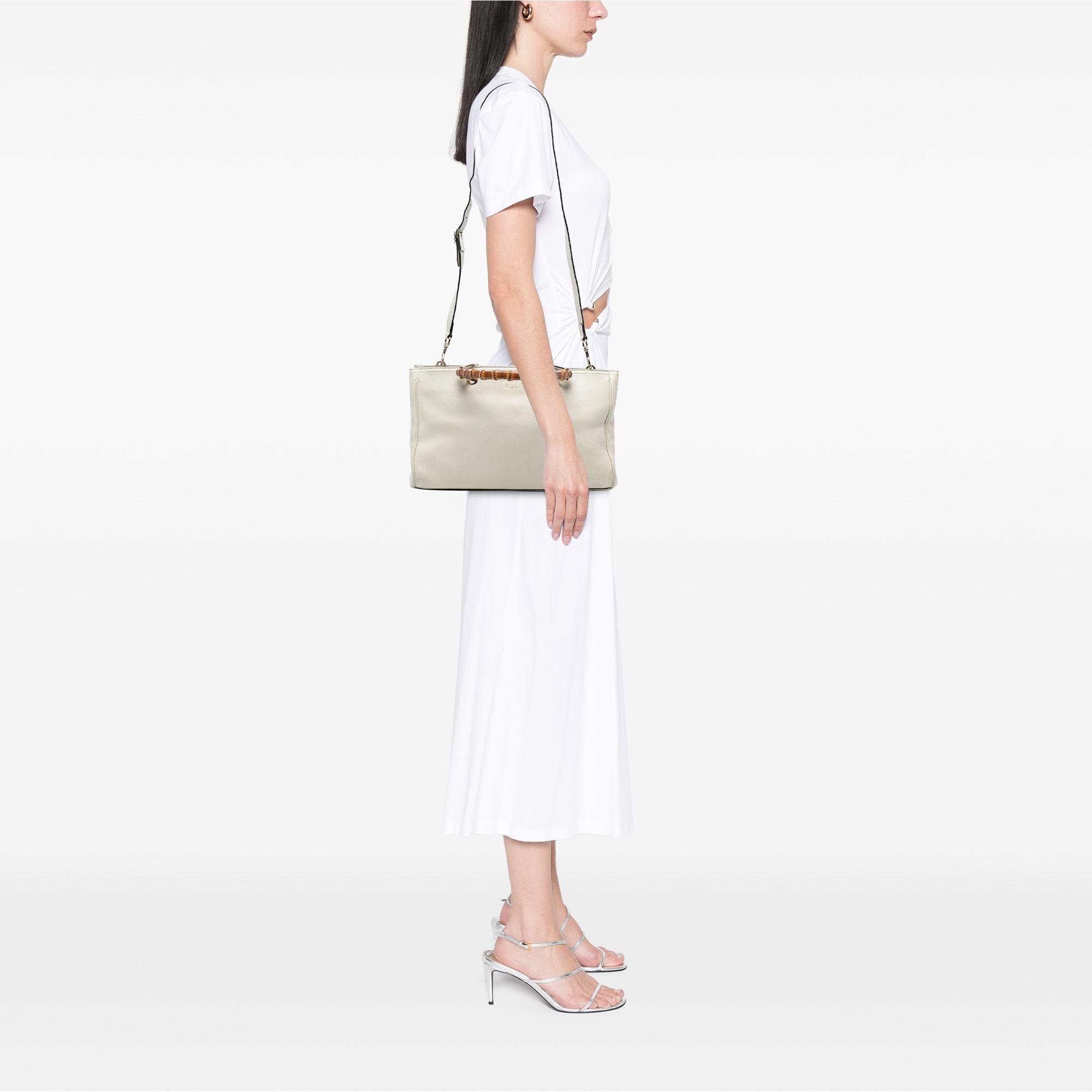 Gucci Medium Calfskin Bamboo Shopper Satchel