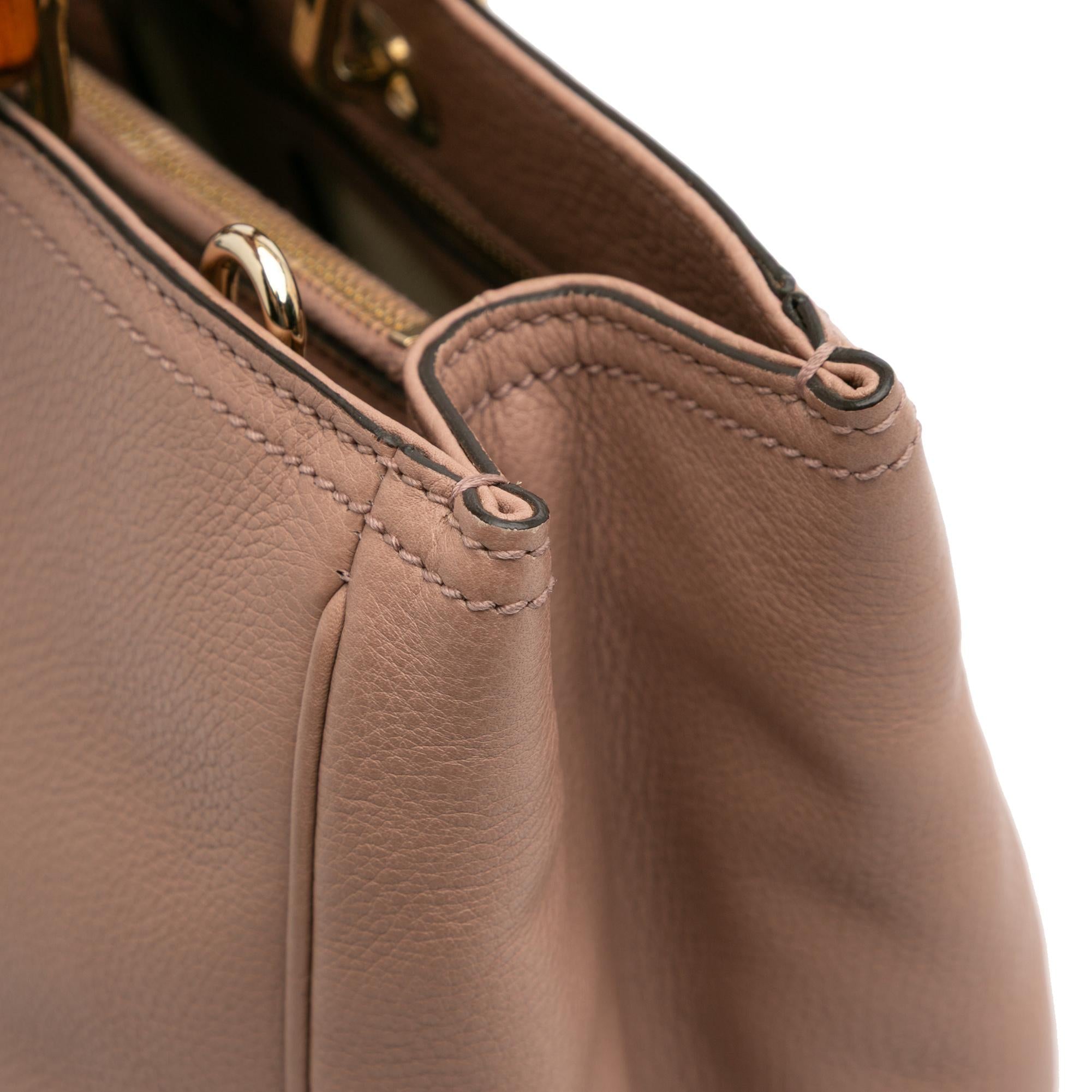 Gucci Medium Calfskin Bamboo Shopper Satchel