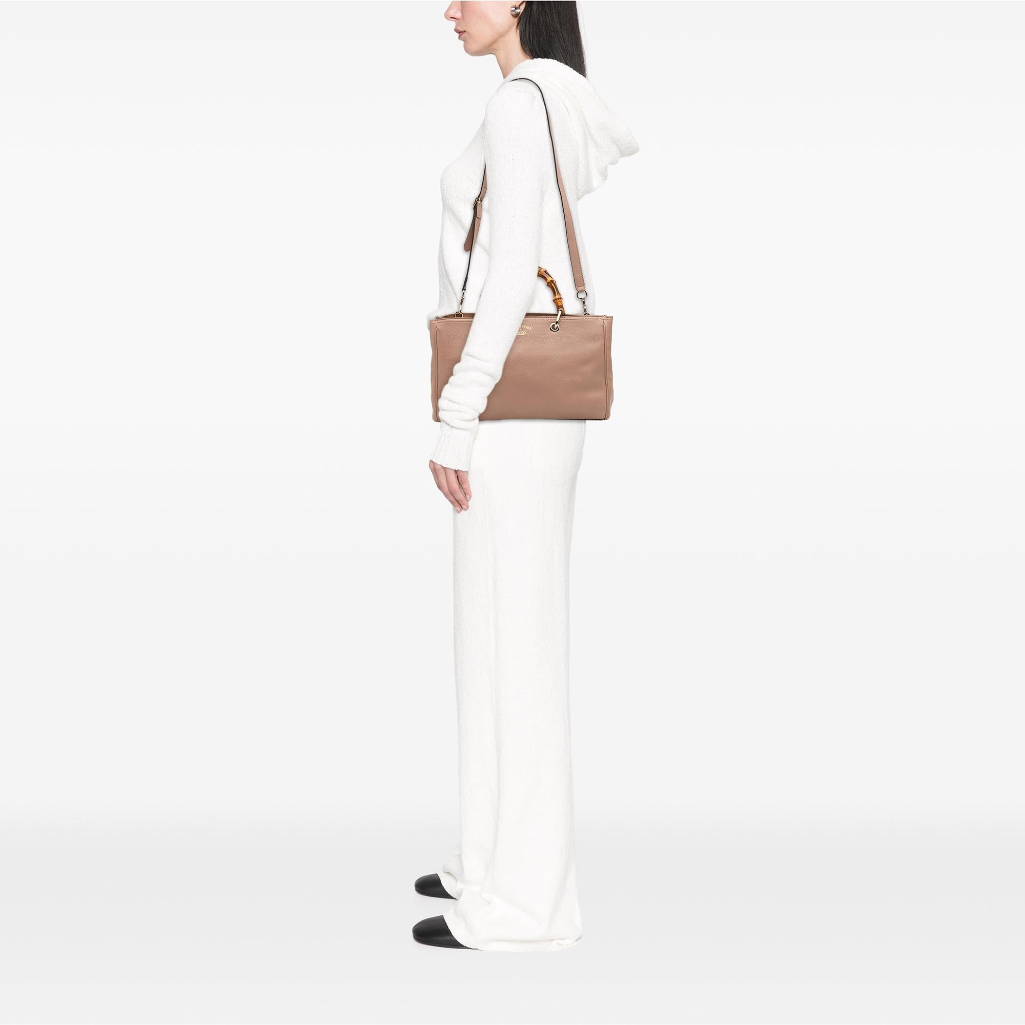 Gucci Medium Calfskin Bamboo Shopper Satchel