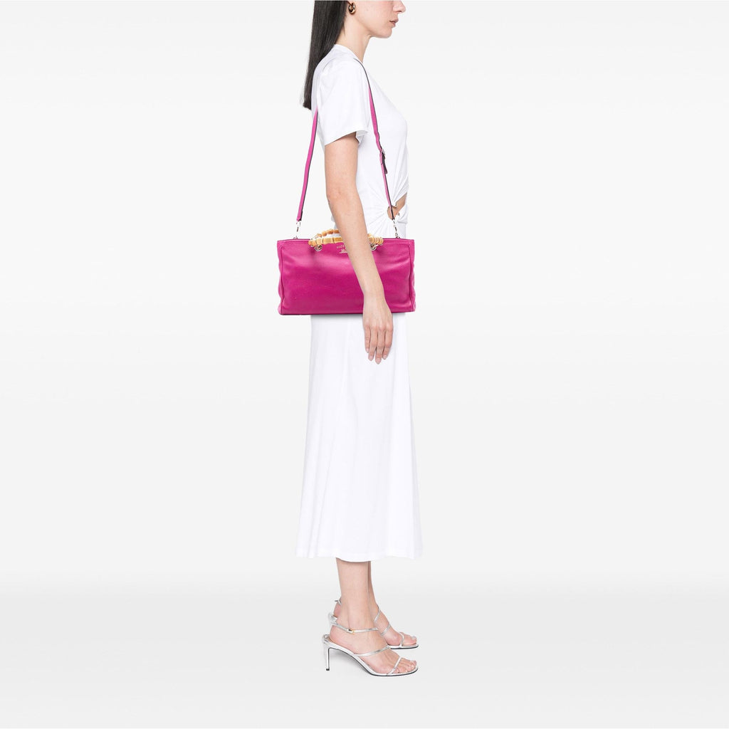 Gucci Medium Calfskin Bamboo Shopper Satchel