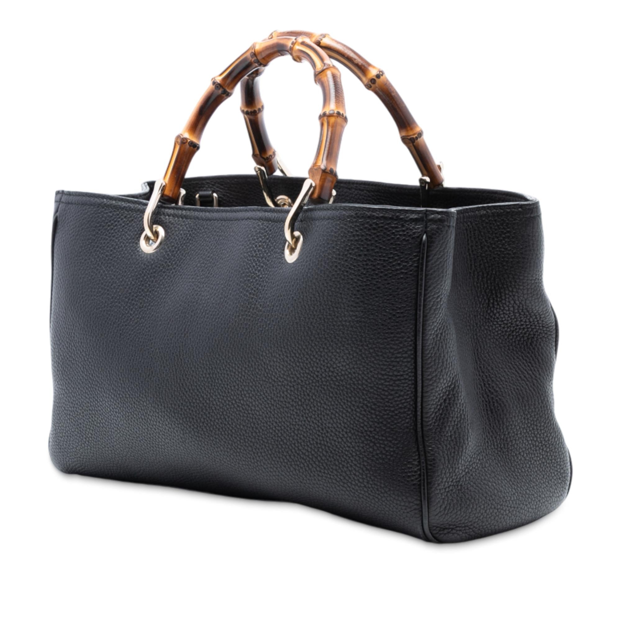 Gucci Medium Calfskin Bamboo Shopper Satchel