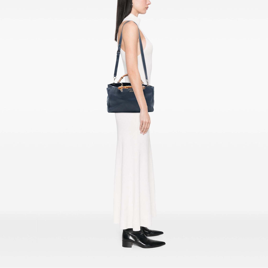 Gucci Medium Calfskin Bamboo Shopper Satchel