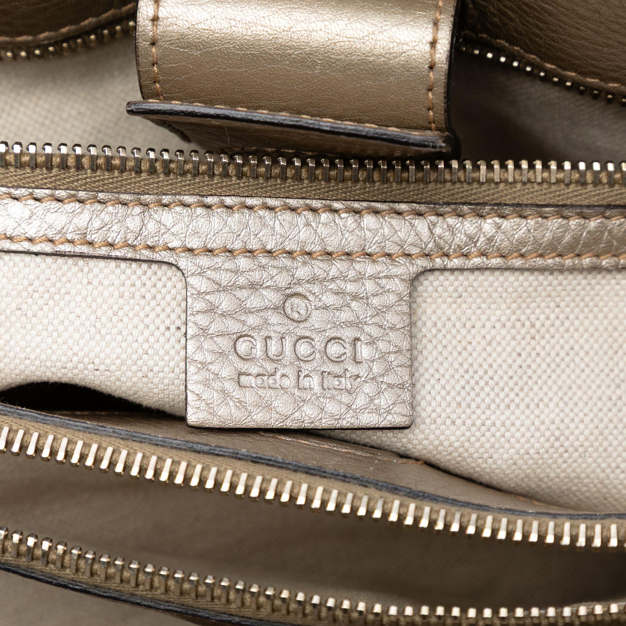 Gucci Medium Calfskin Bamboo Shopper Satchel