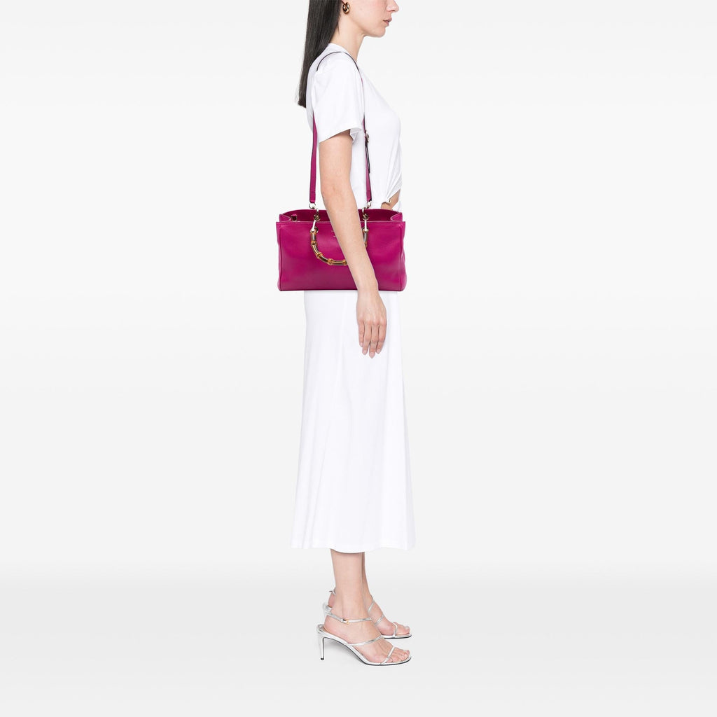 Gucci Medium Calfskin Bamboo Shopper Satchel