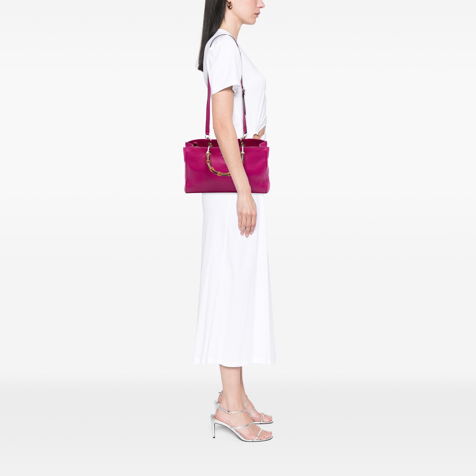 Gucci Medium Calfskin Bamboo Shopper Satchel