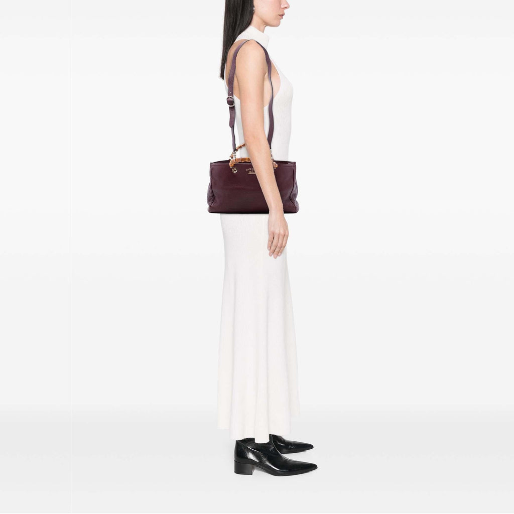 Gucci Medium Calfskin Bamboo Shopper Satchel