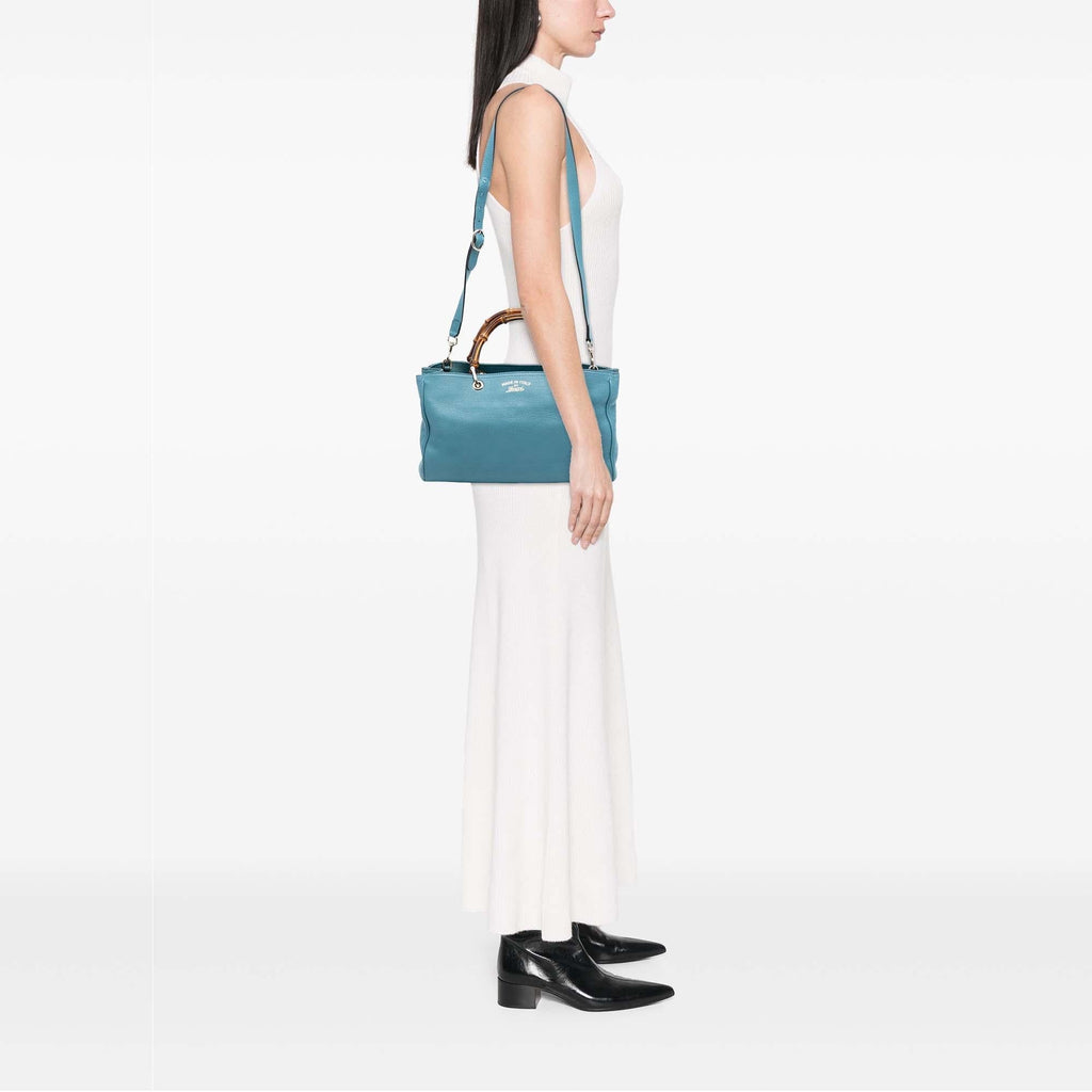 Gucci Medium Calfskin Bamboo Shopper Satchel