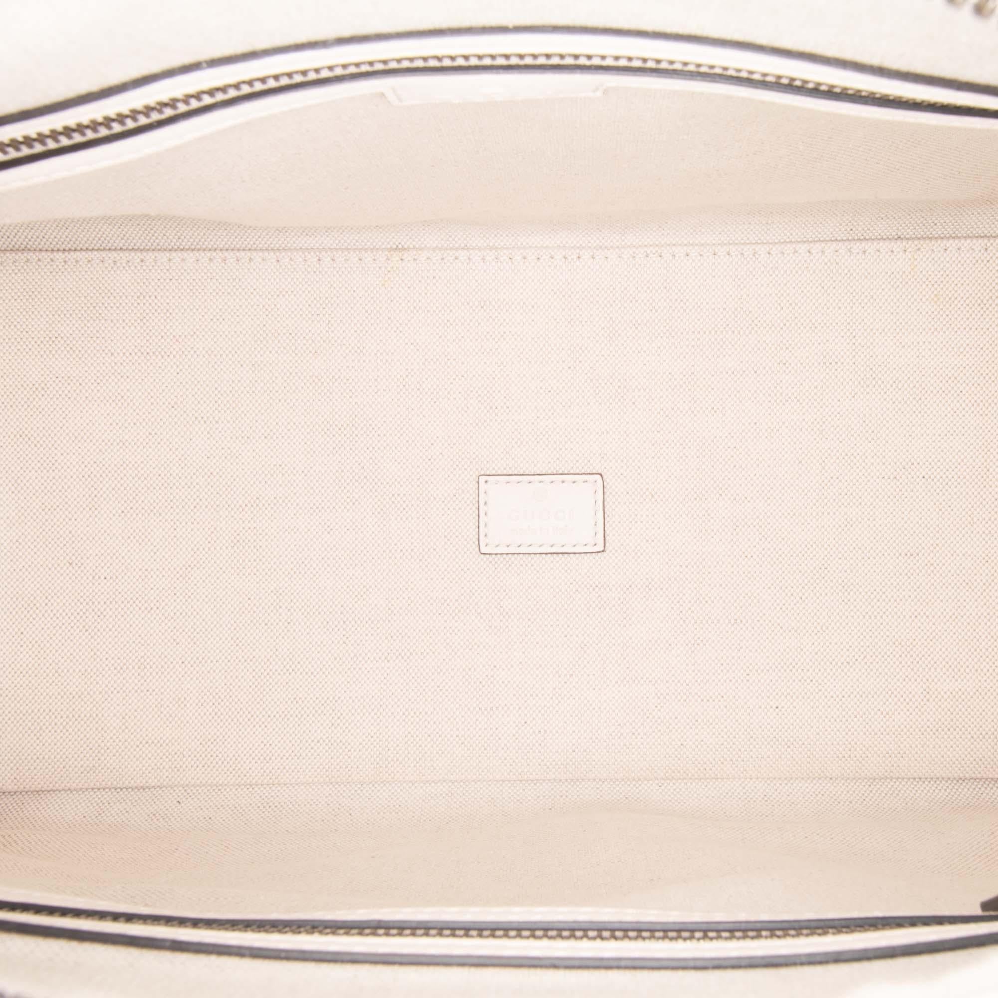 Gucci Medium Calfskin Web Bauletto Top Handle Bag