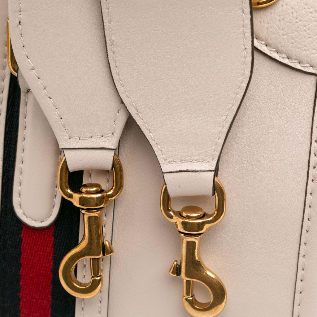 Gucci Medium Calfskin Web Bauletto Top Handle Bag